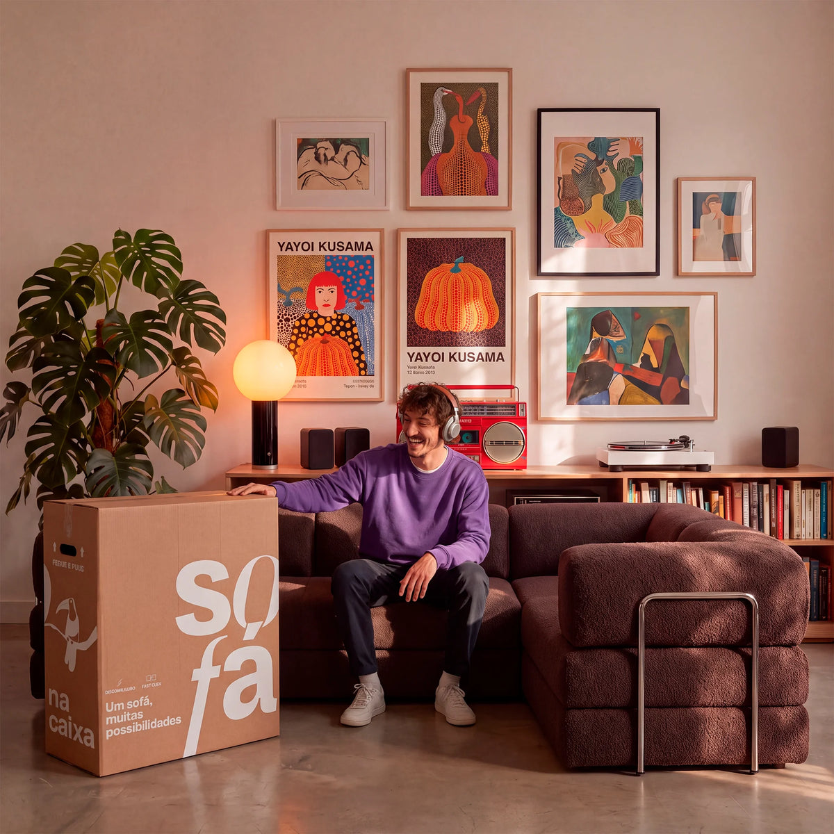Sofá Cama Bloom Duo - Marrom