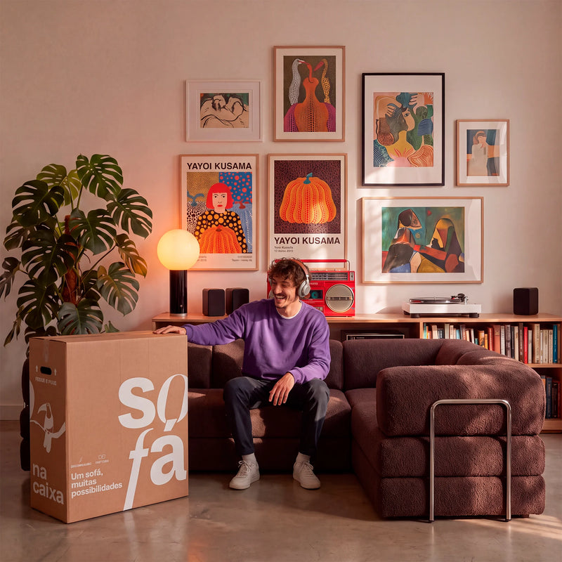 Sofá Cama Bloom Duo - Marrom