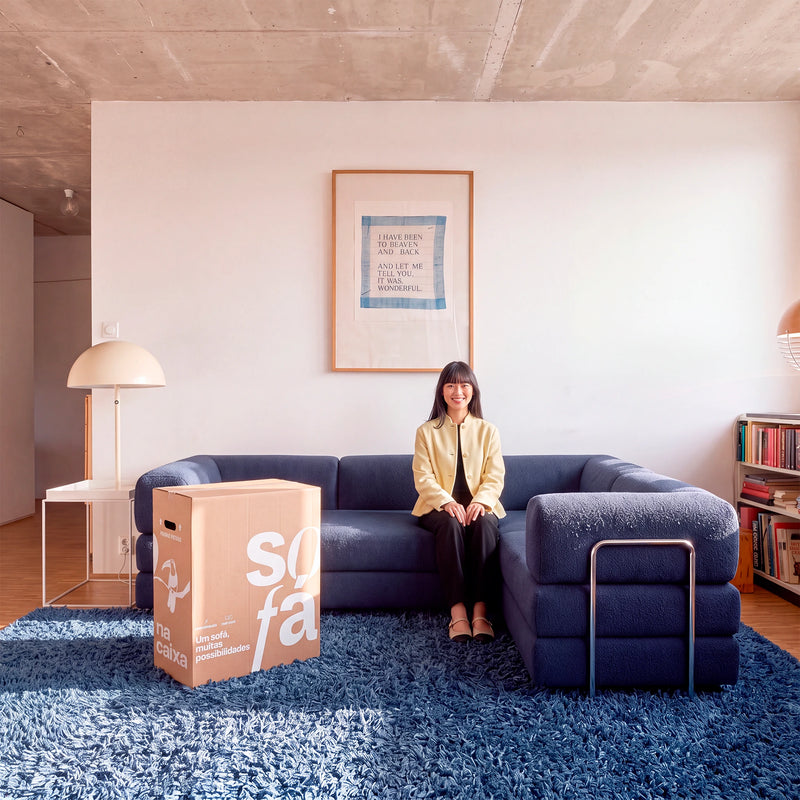 Sofá Cama Bloom Duo - Azul Marinho