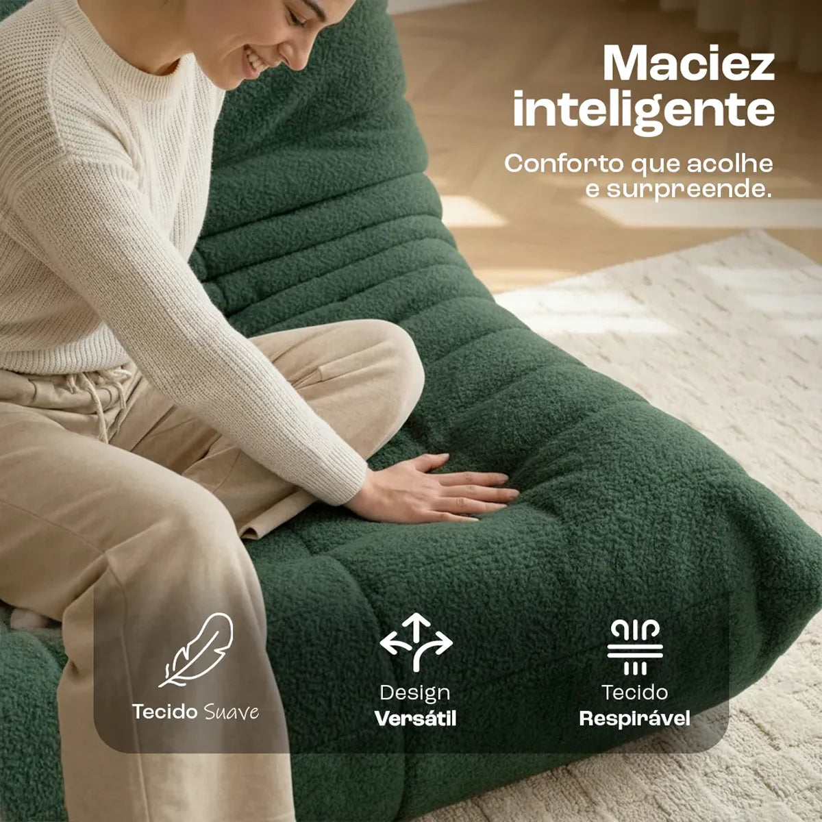 Poltrona Design 1973 Verde 1 unidade Sofá na Caixa