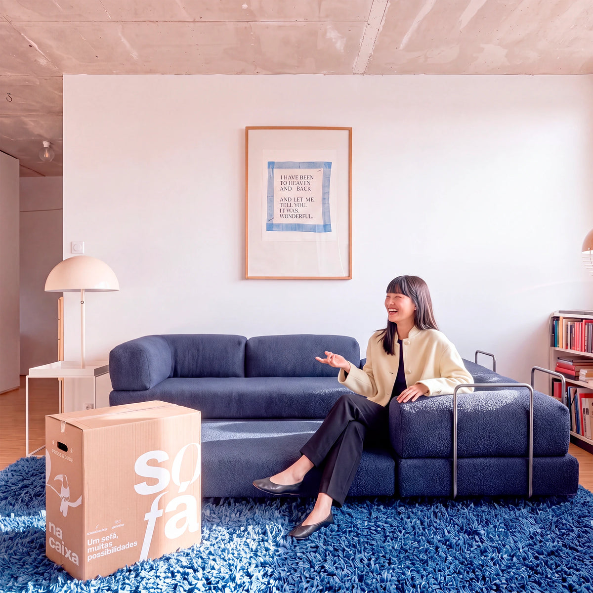 Sofá Cama Bloom Duo - Azul Marinho