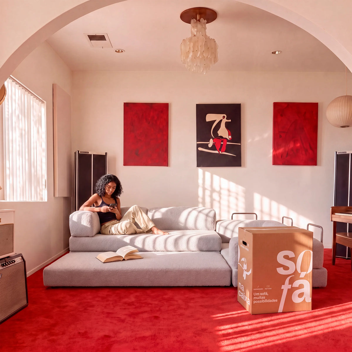 Sofá Cama Bloom Duo - Cinza