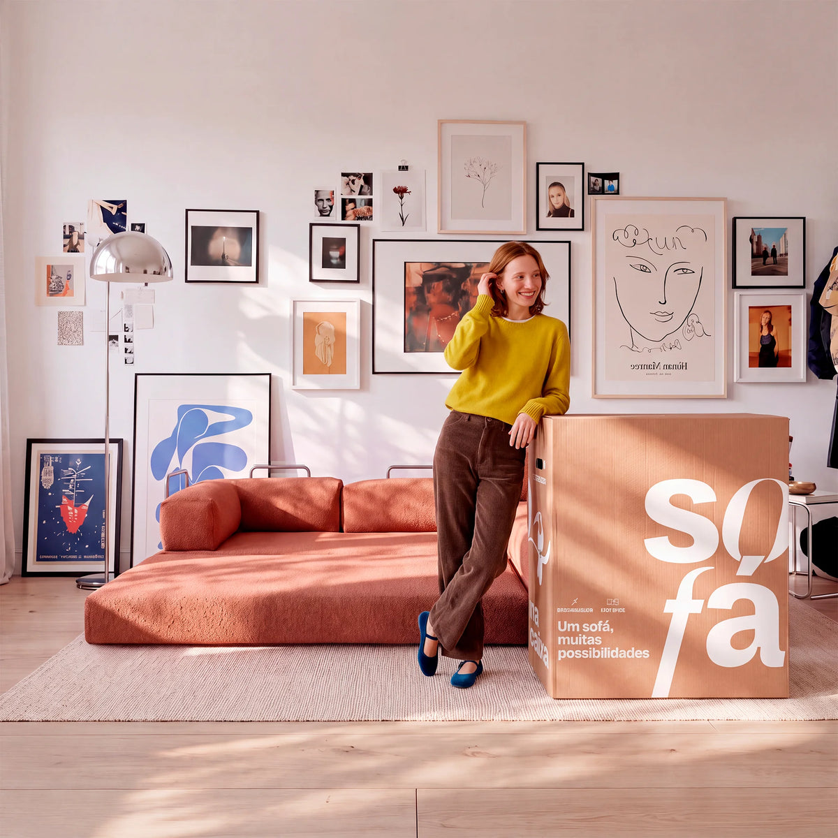 Sofá Cama Bloom Duo - Terracota