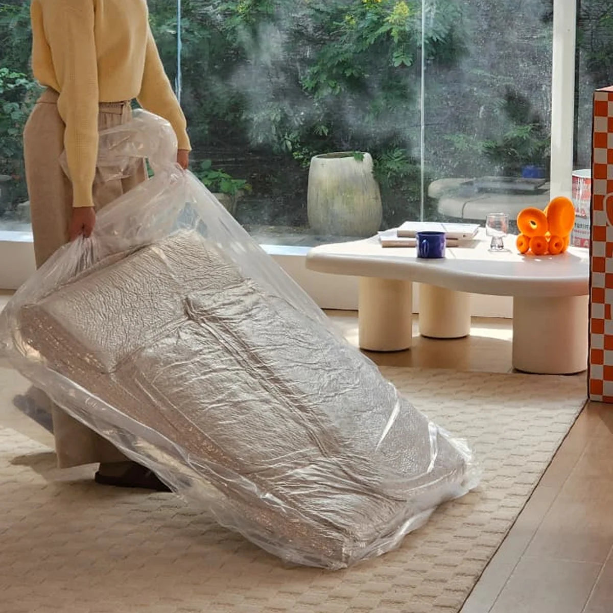 Sofá na Caixa modular Sienna 3 lugares em Boucle - Bege Areia