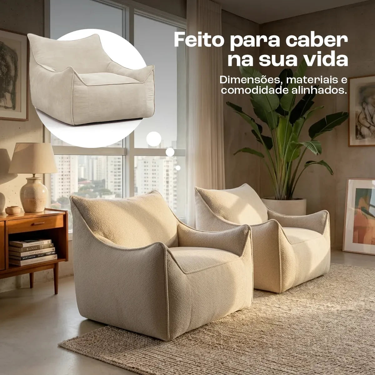 Poltrona Arya Linho · vista 10