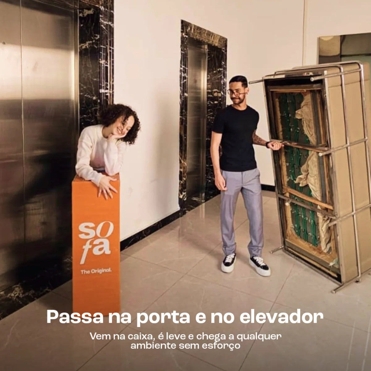 Sofá na Caixa modular Sienna 3 lugares em Boucle - Bege Areia