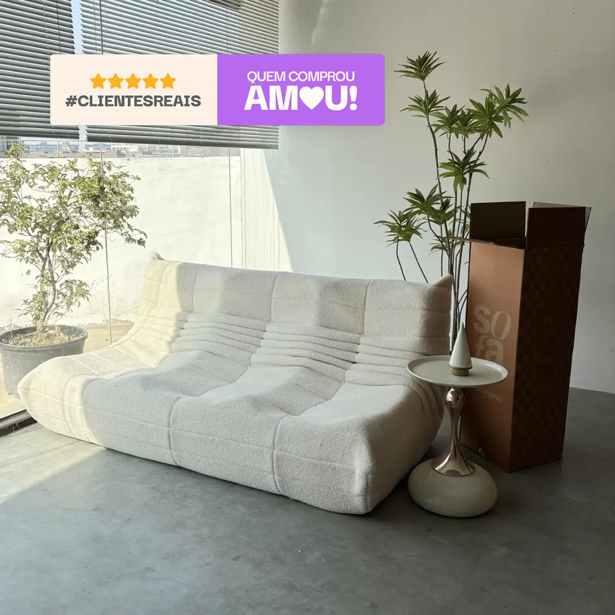 Poltrona Design 1973 Laranja 1 unidade Sofá na Caixa