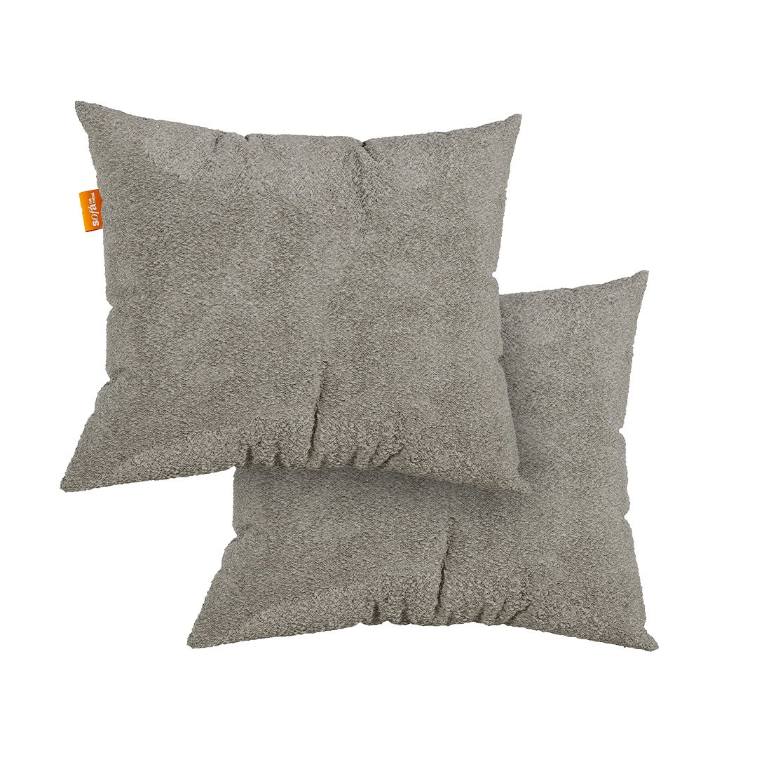 Kit 2 Almofada Tecido Bouclé - Cor Cinza- 45x45cm