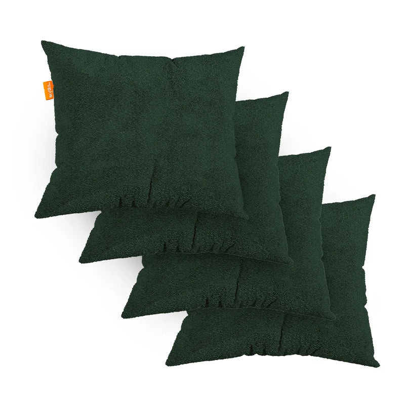 Kit 4 Almofadas Tecido Bouclé - Cor Verde Musgo - 45x45cm - Sofá na Caixa