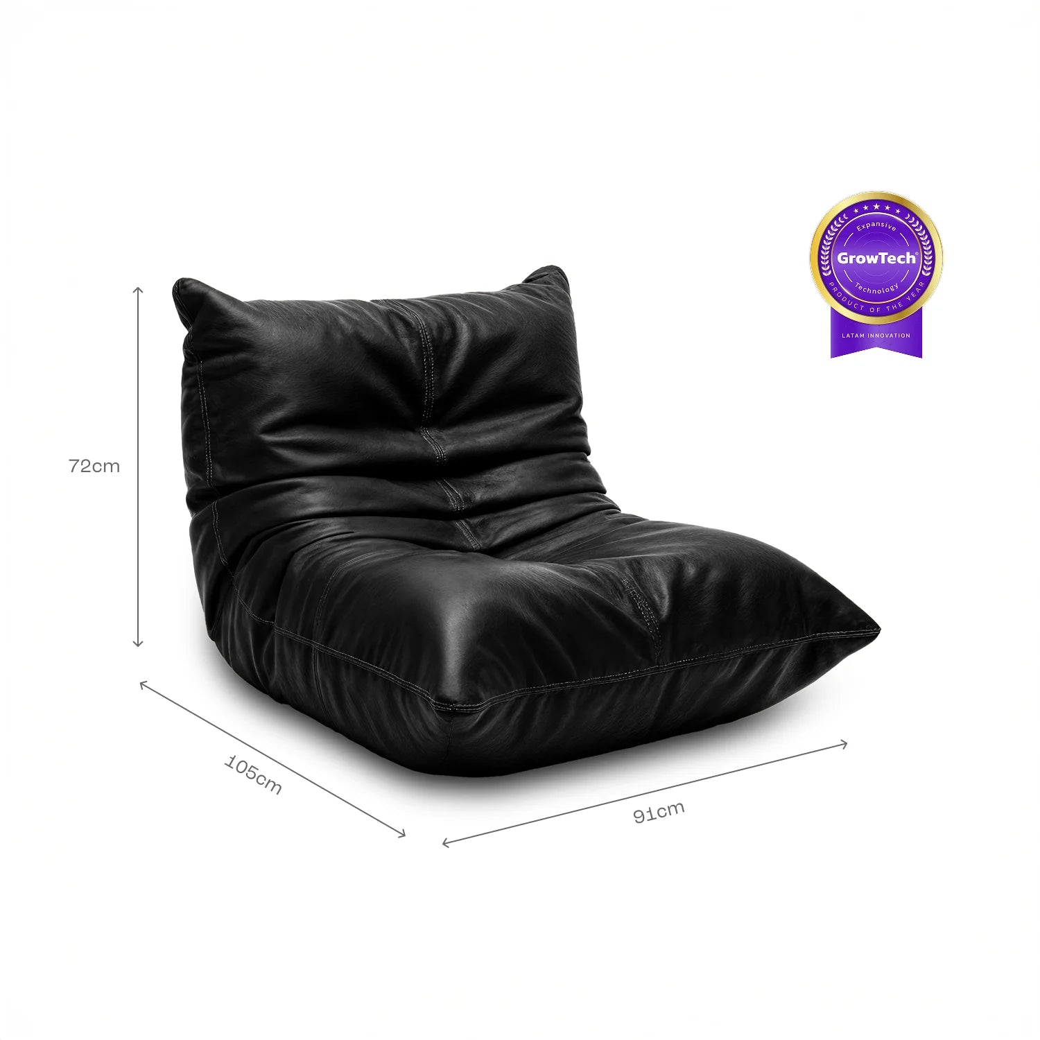 Poltrona Design 1973 Preta Courino 1 unidade Sofá na Caixa