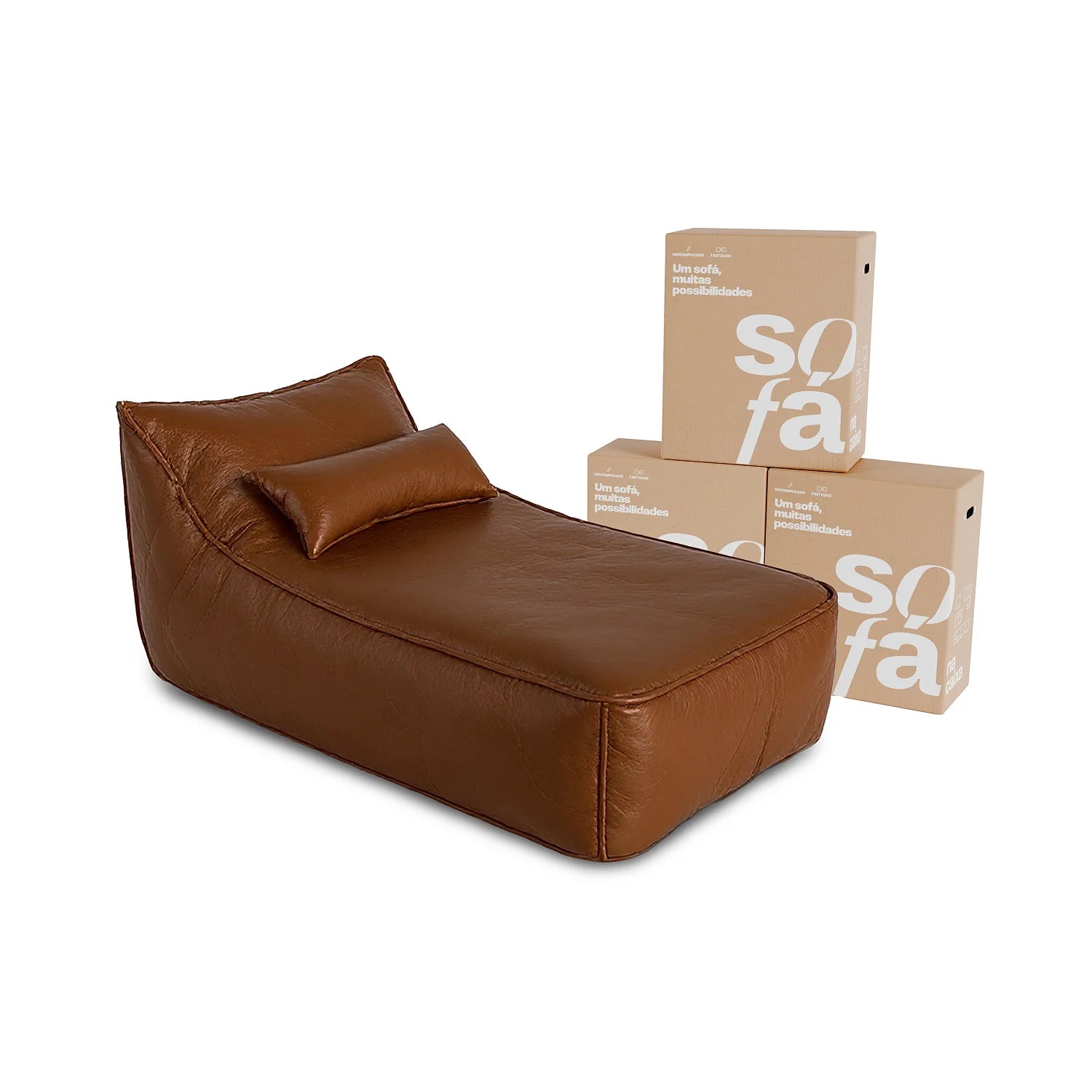 Poltrona Amaia Uni Poli-Couro Marrom