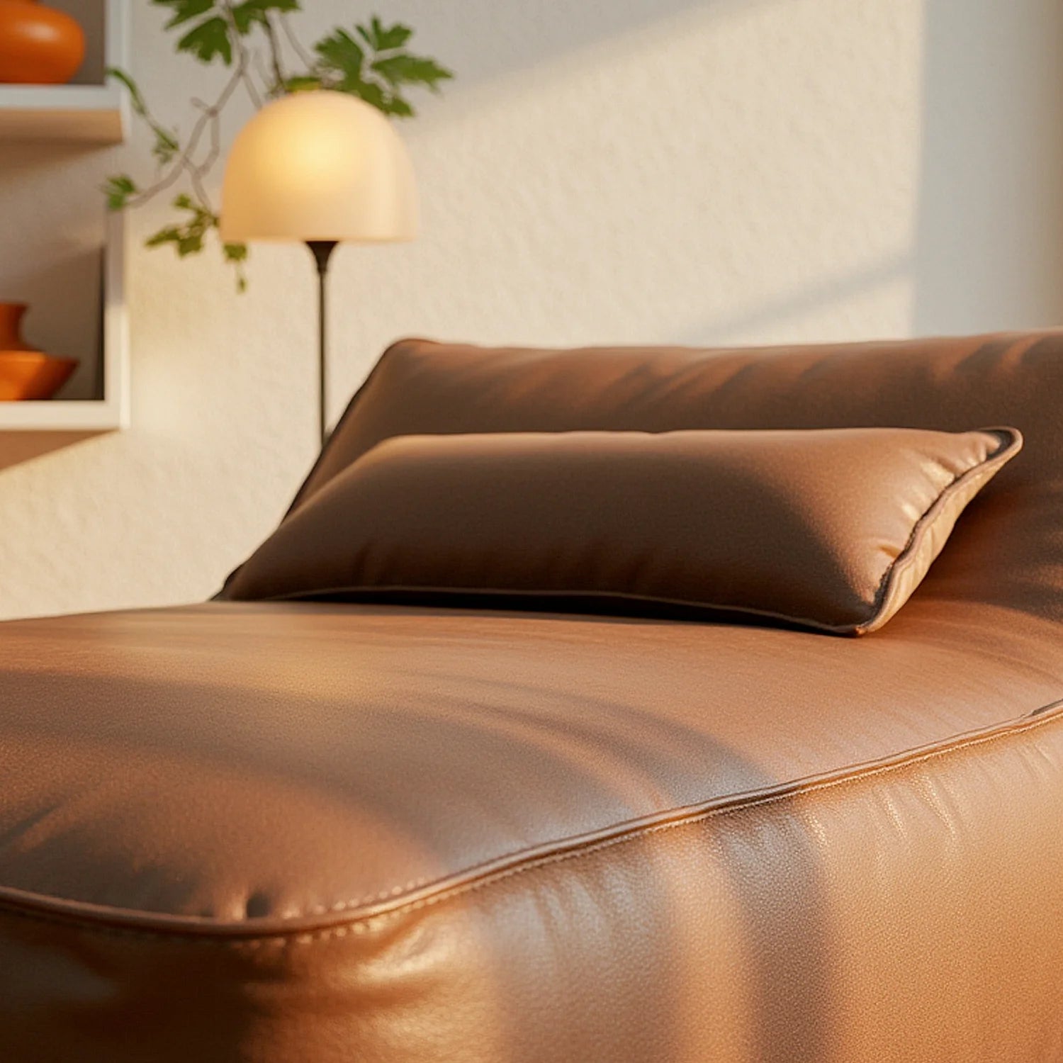 Poltrona Amaia Duni Poli-Couro Marrom