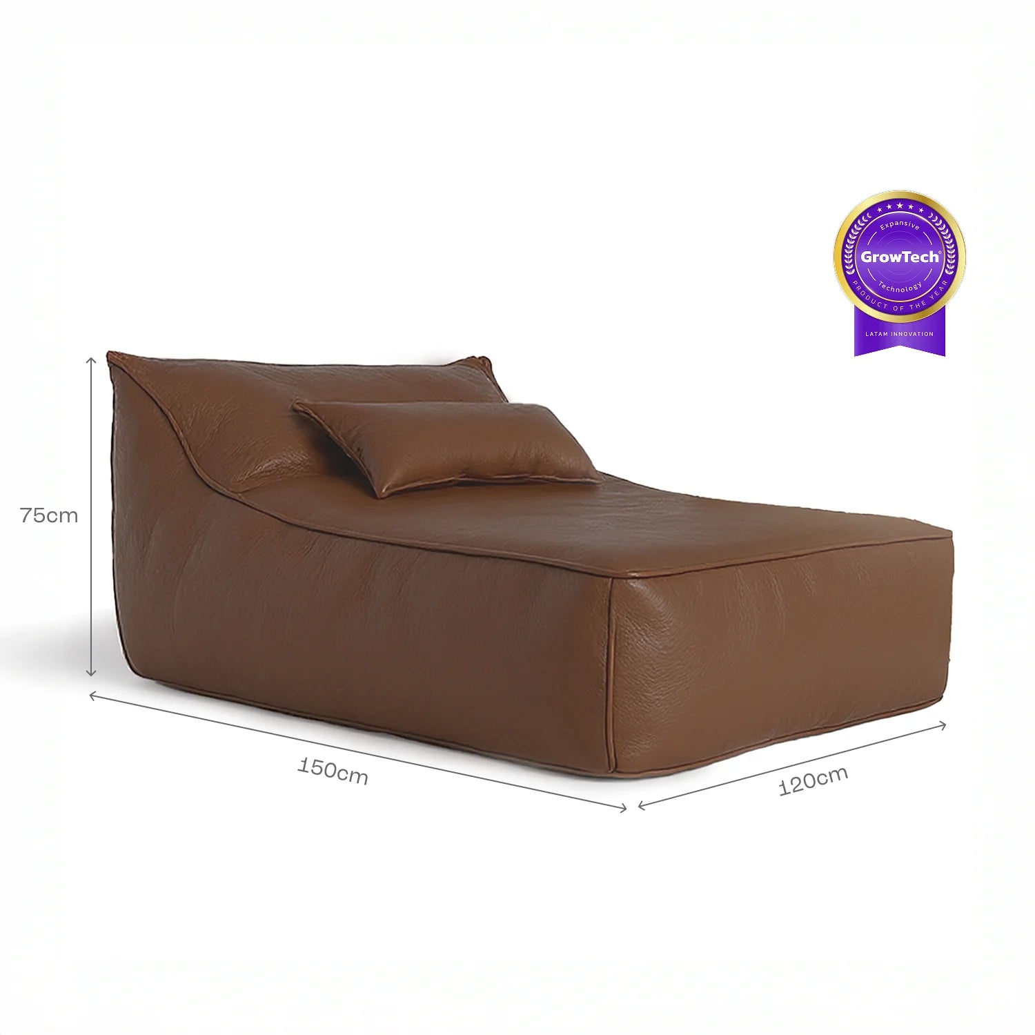 Poltrona Amaia Duni Poli-Couro Marrom