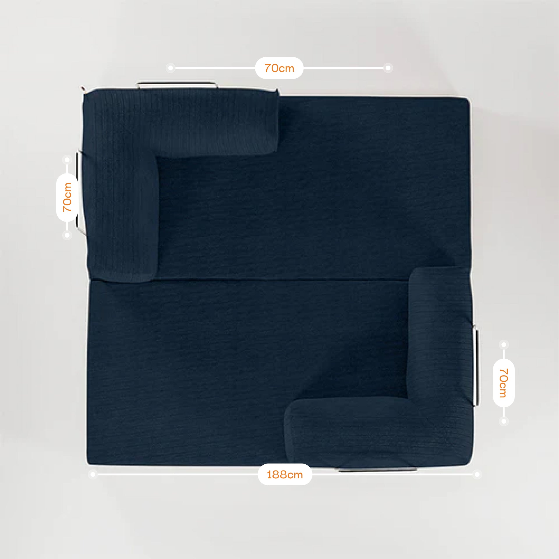 Sofá Cama Bloom Tecido Boucle Azul Marinho - Sofá na Caixa