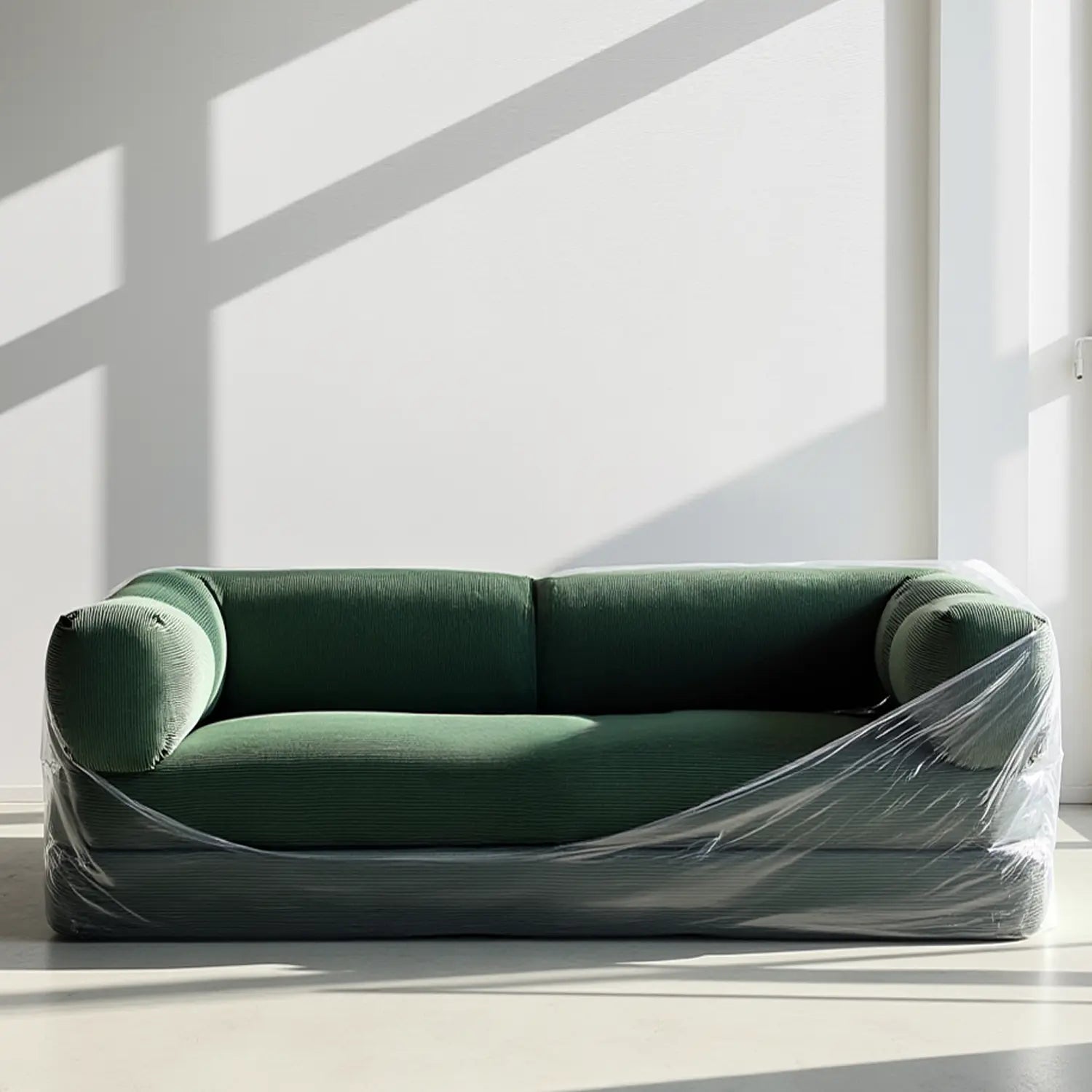 Sofá Cama Bloom - Sofá na Caixa + Apoio de Pé Bloom Tecido Boucle Verde Musgo