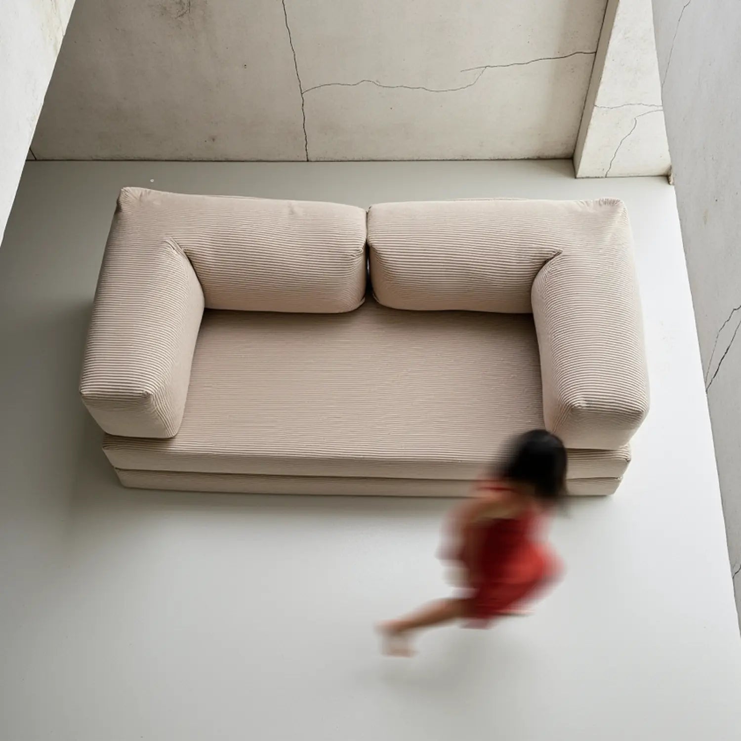 Sofá Cama Bloom - Sofá na Caixa + Poltrona Bloom Tecido Boucle Linho