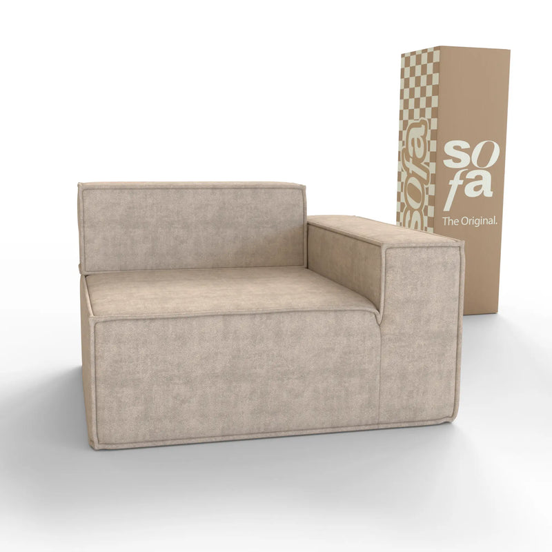 Sofá Modular Pelion 1 lugar Canto em L Direito Boucle - Linho - Sofá na Caixa