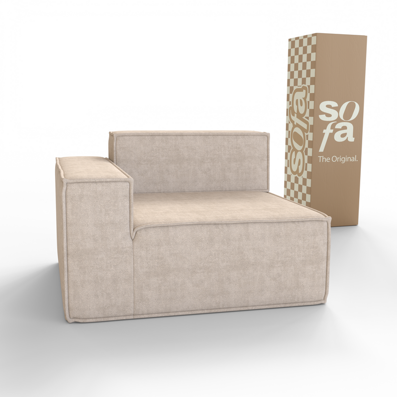 Sofá Modular Pelion 1 lugar Canto em L Esquerdo Boucle - Linho - Sofá na Caixa