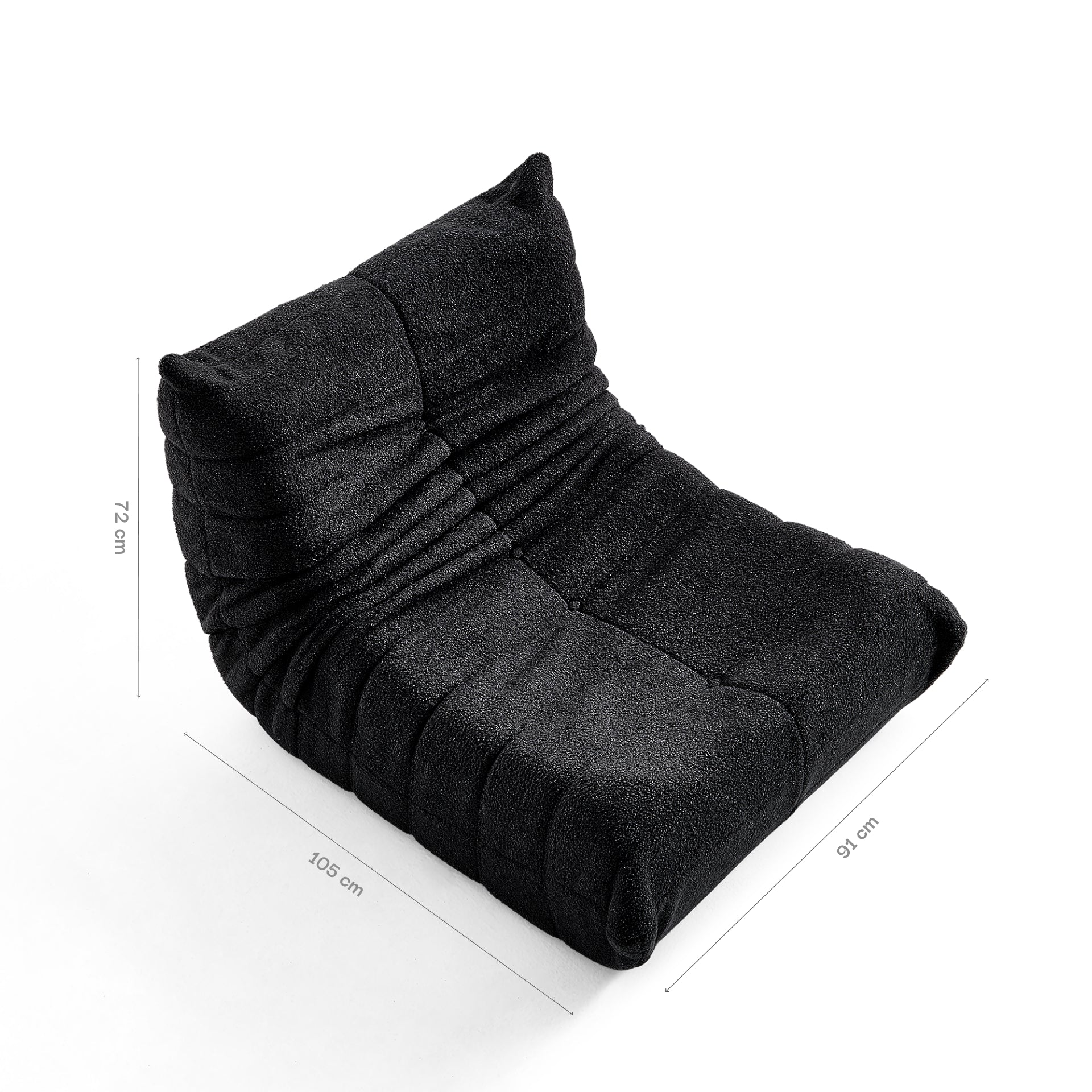 Poltrona Design 1973 Preto 1 unidade Sofá na Caixa