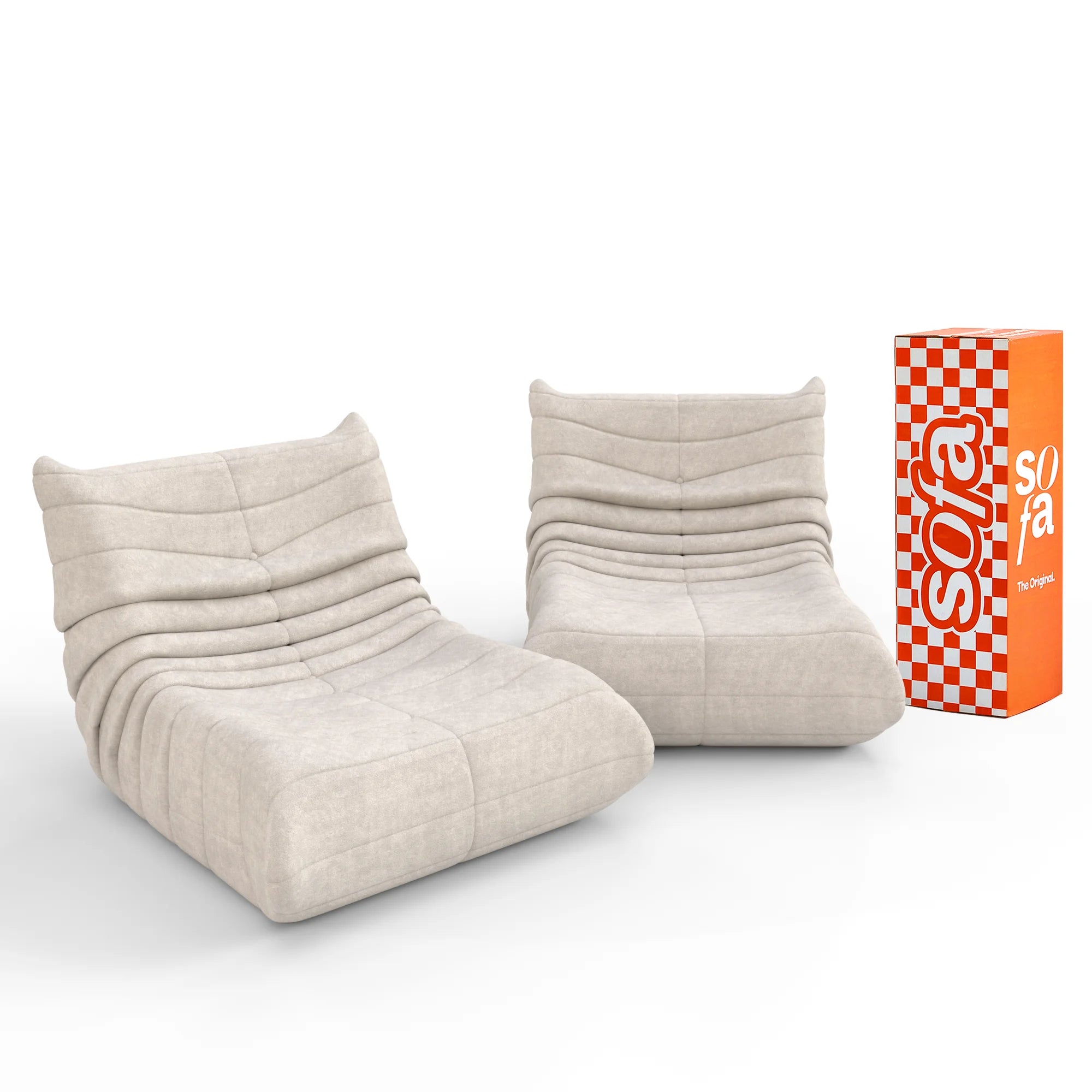 Poltrona Design 1973 Linho 2 unidades Sofa na caixa