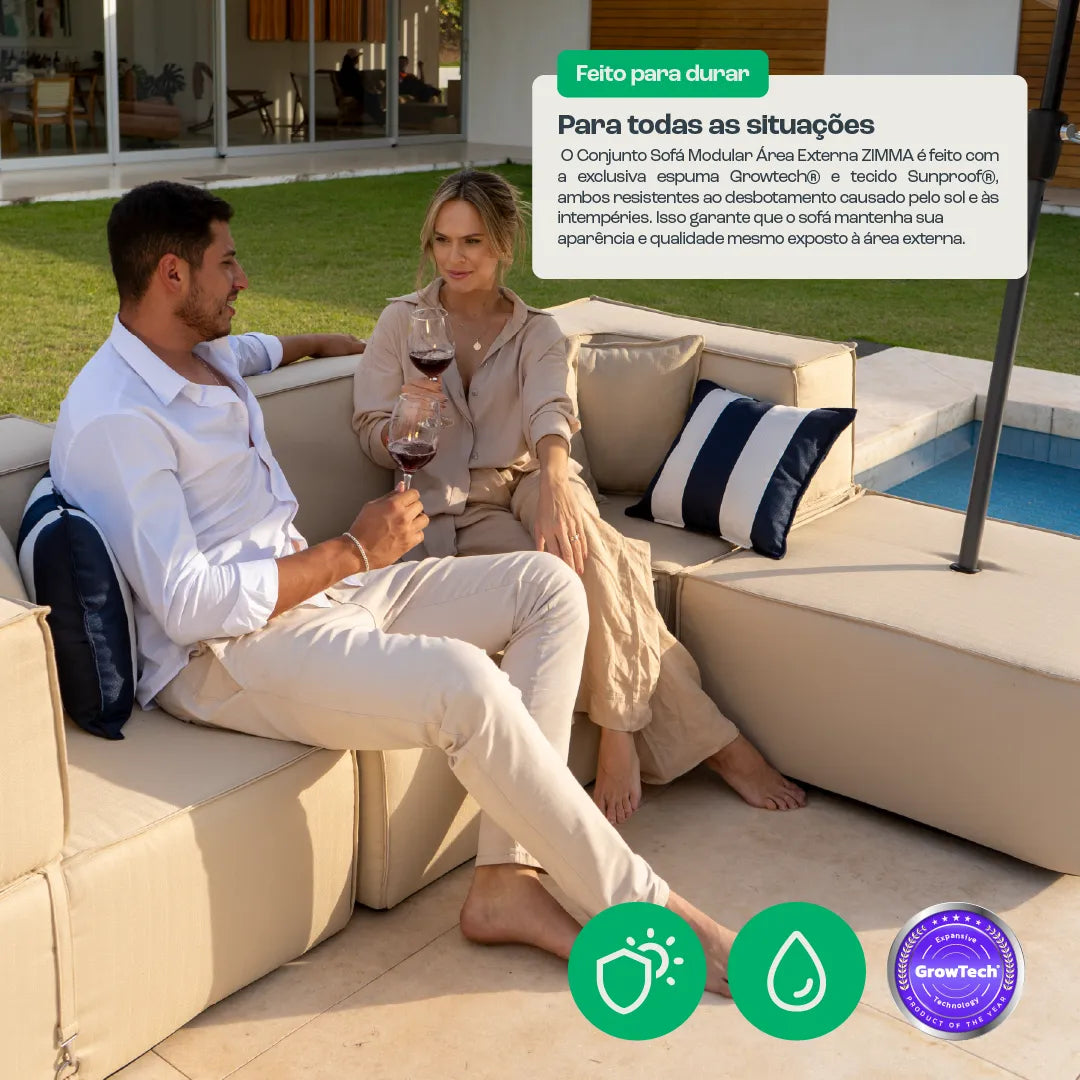 Lounge Zimma com 4 Módulos Preto