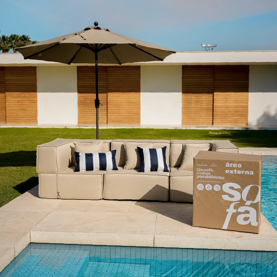 Lounge Zimma com 3 Módulos Linho