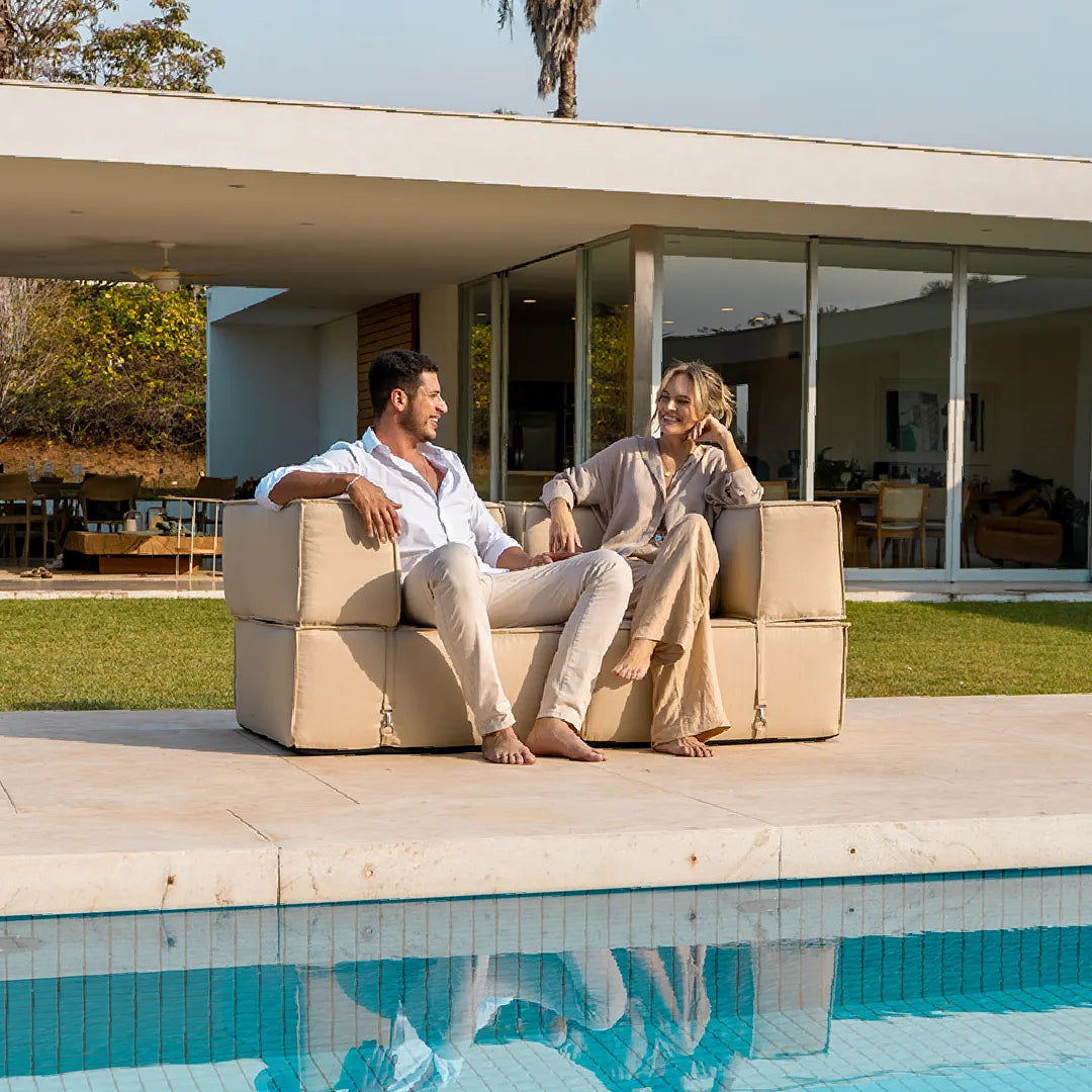 Sofá Lounge Zimma Linho com 2 Módulos