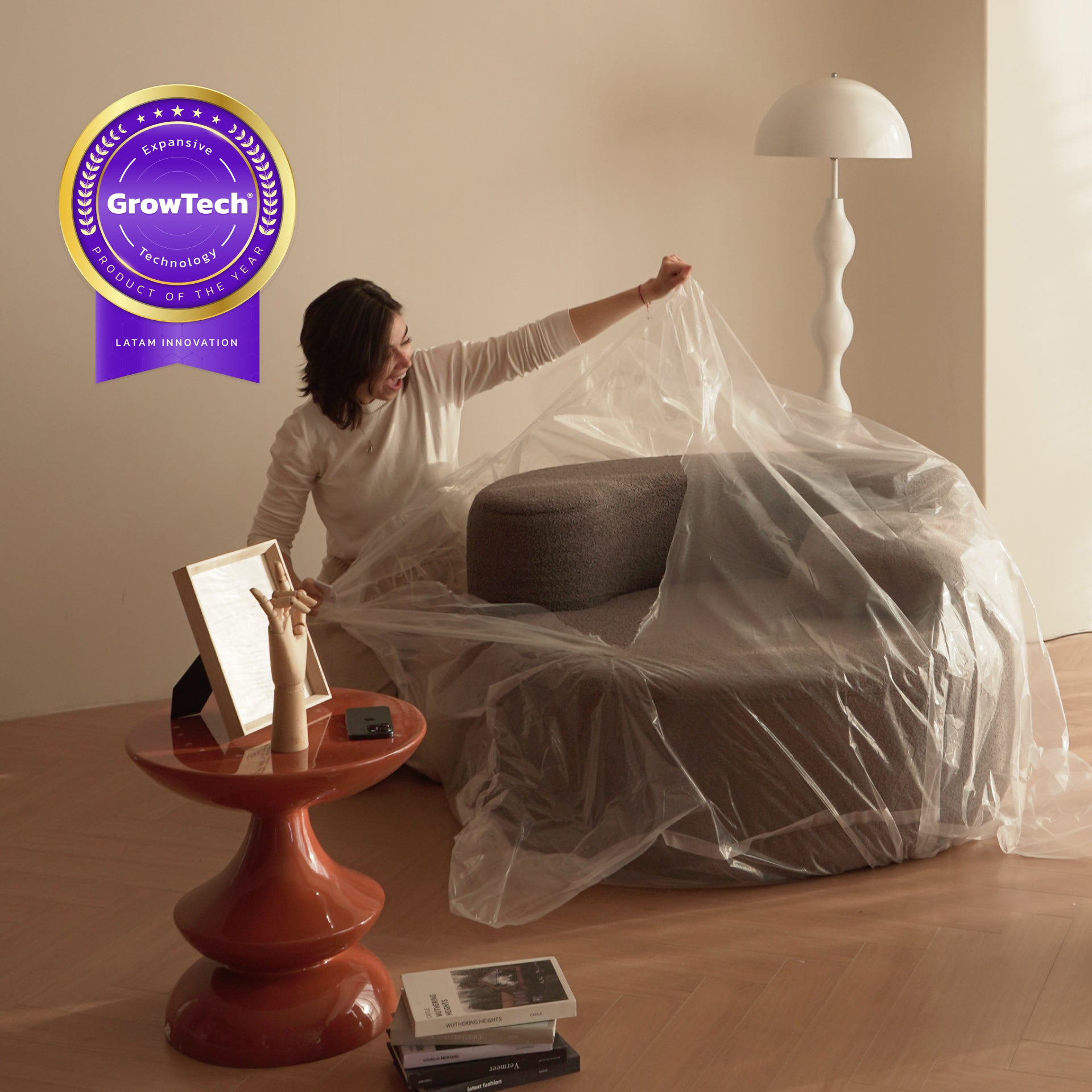 Poltrona Dunne Linho 1 unidade Sofá Na Caixa