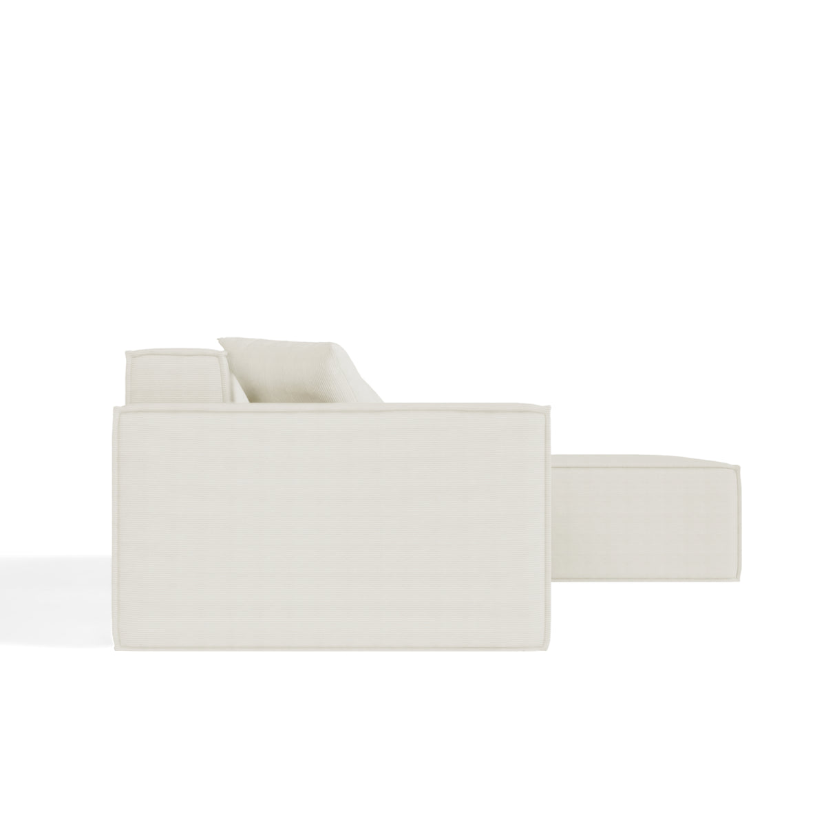 Sofá Modular Pelion 3 Lugares com 1 Chaise - Linho · vista lateral