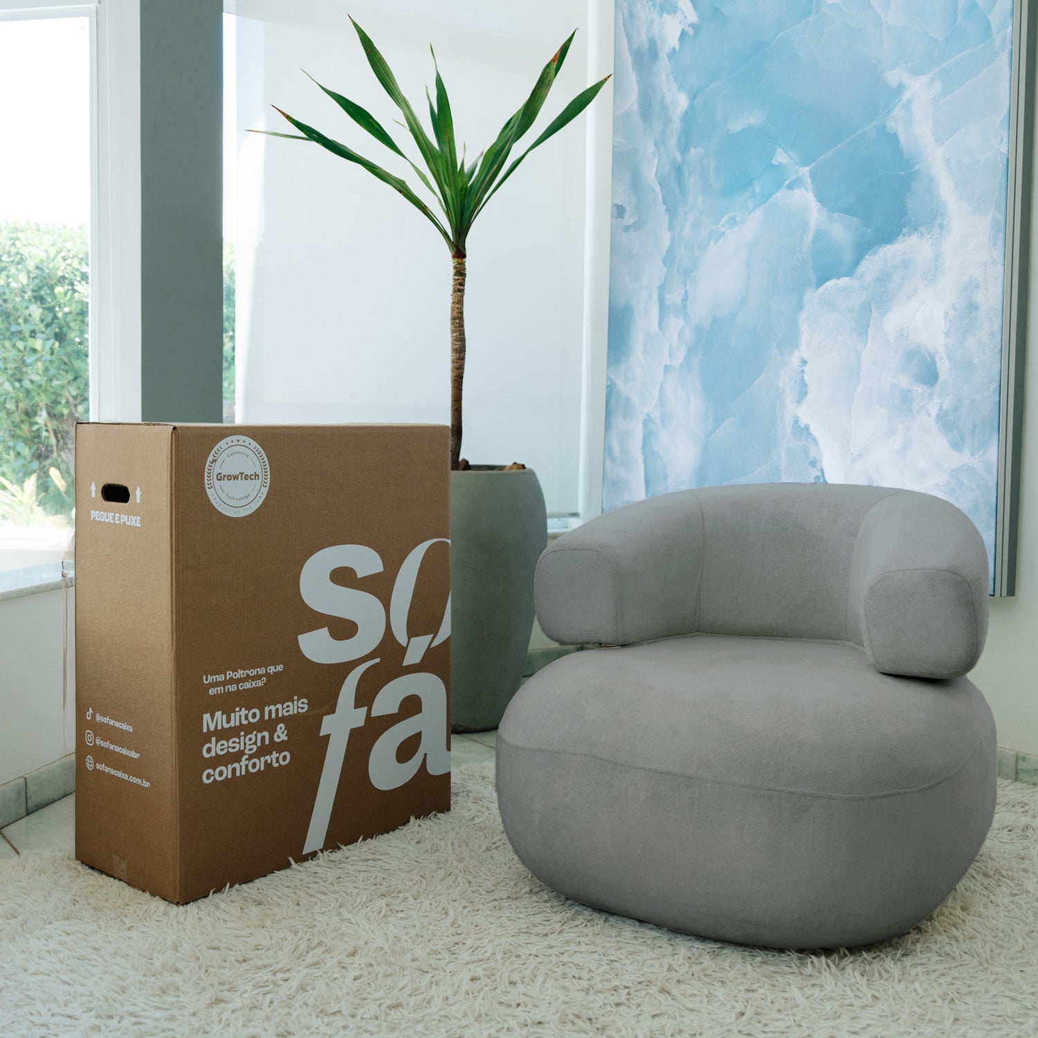 Poltrona Lunna Cinza