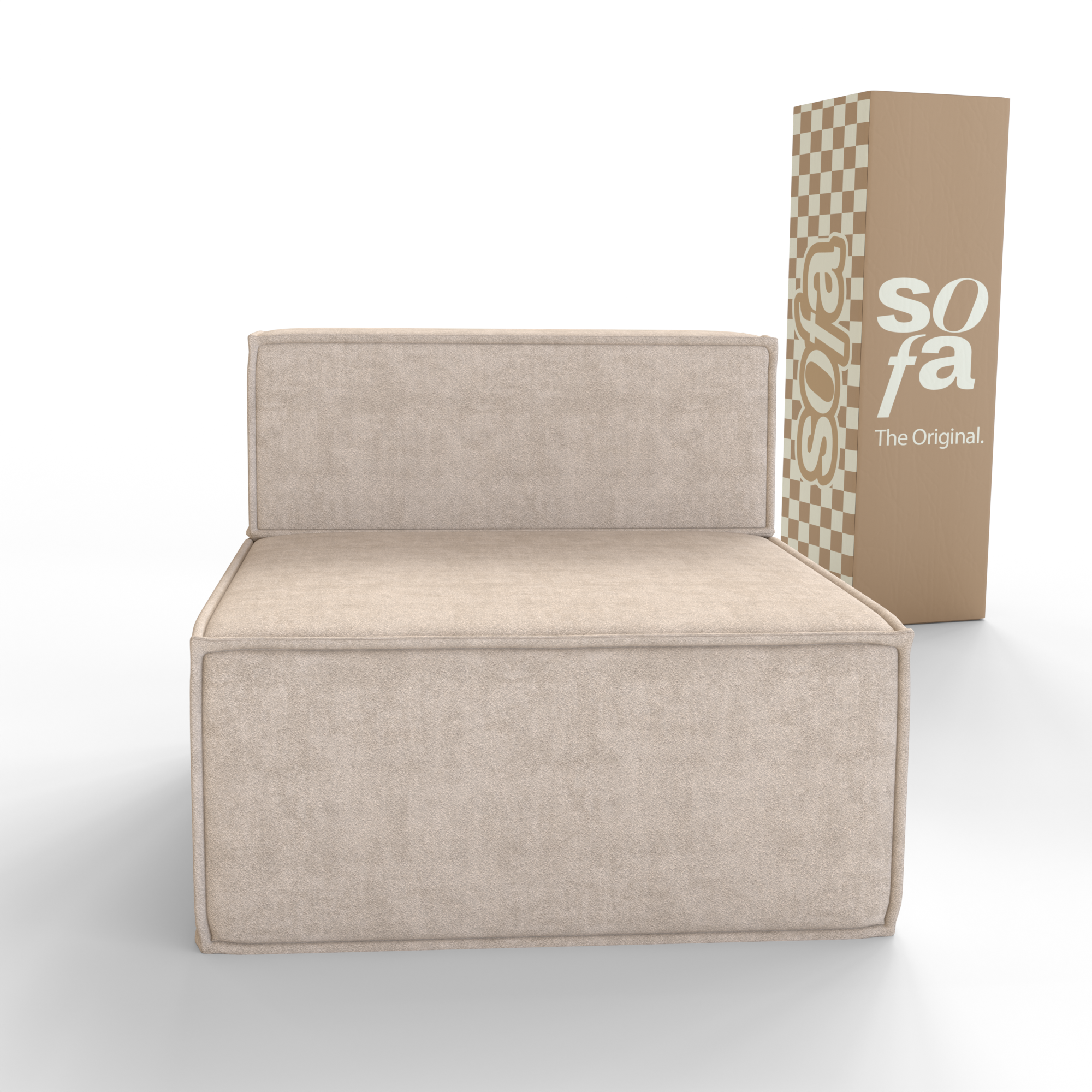 Sofá Modular Pelion 1 lugar Poltrona em Boucle - Linho