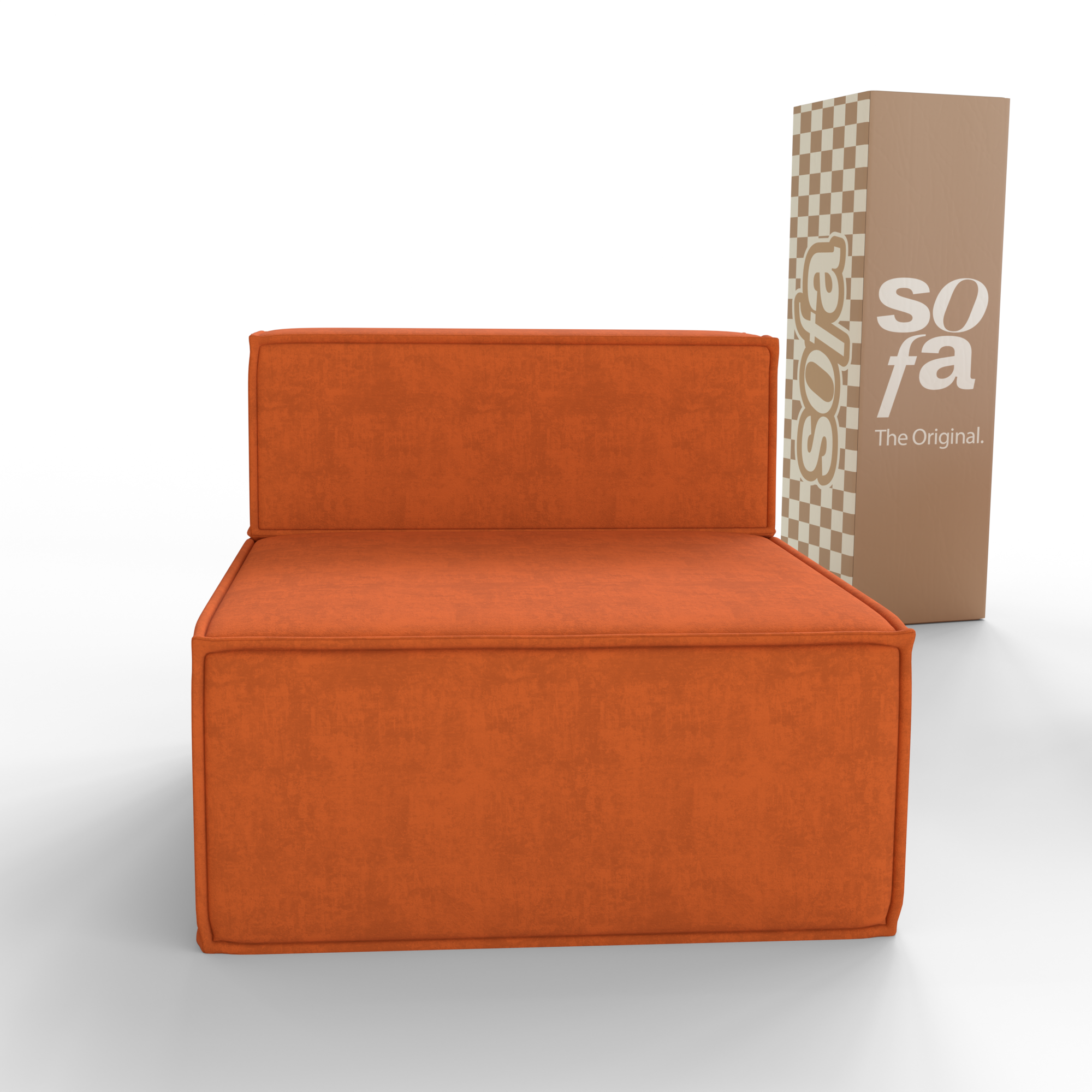 Sofá Modular Pelion 1 lugar Poltrona em Boucle - Laranja