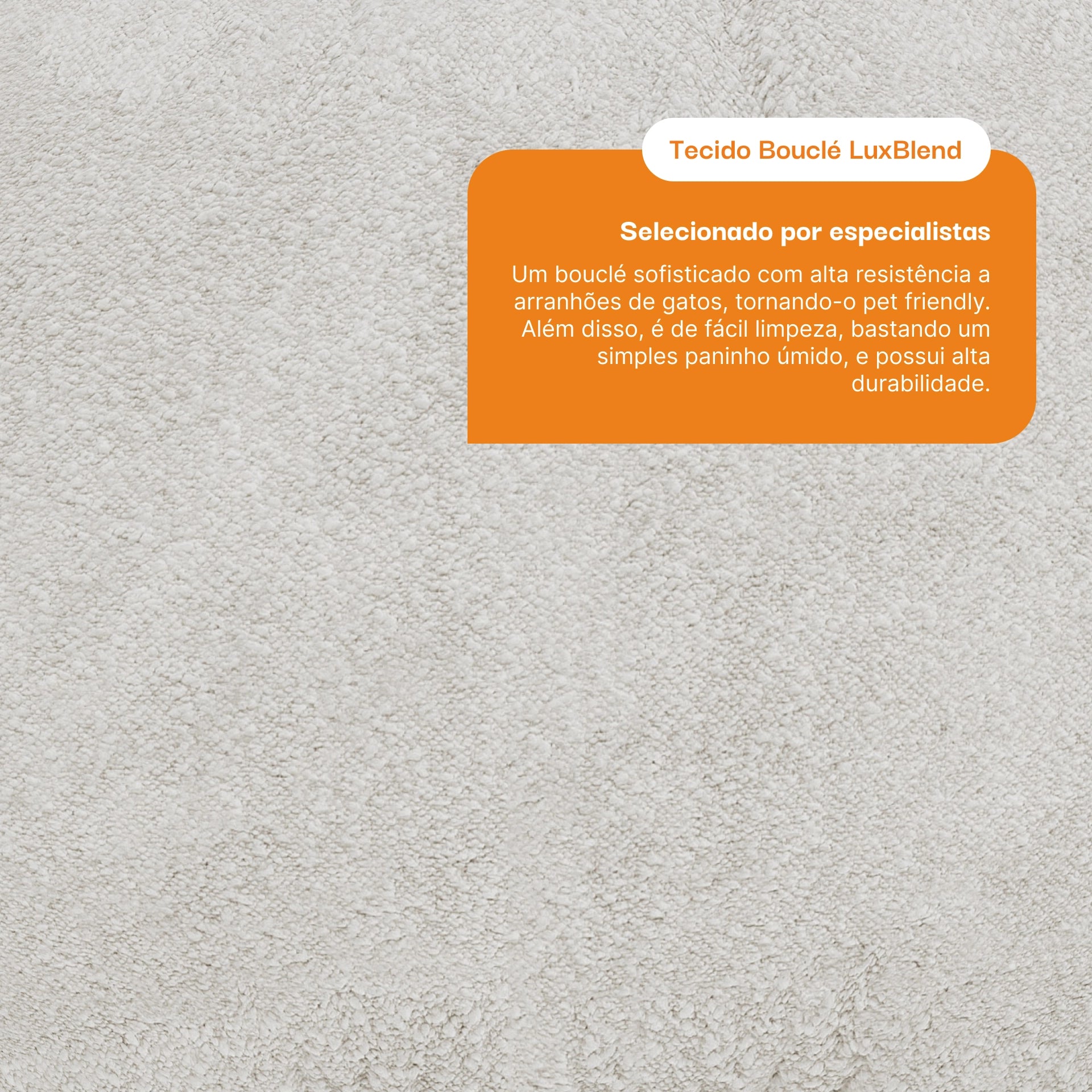 Sofá Cama Bloom - Sofá na Caixa + Apoio de Pé Bloom Tecido Boucle Laranja