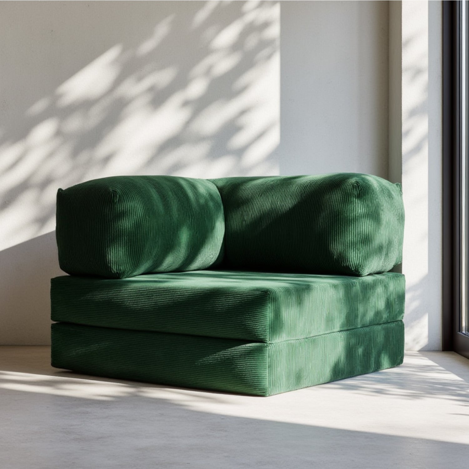 Poltrona do Sofá Cama Bloom Tecido Boucle Verde Musgo - Sofá na Caixa