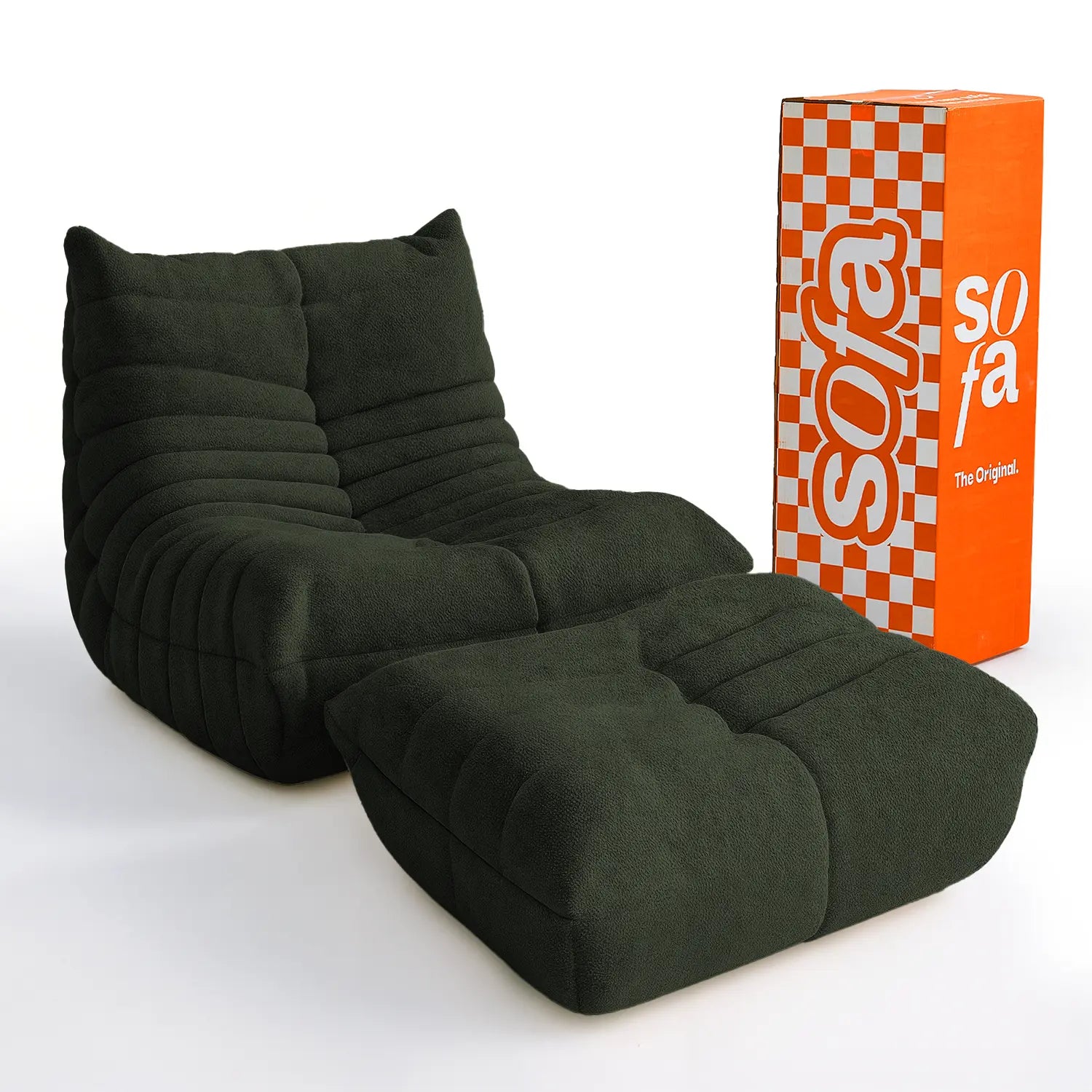 Kit Poltrona Design 1973 + Apoio para pés - Verde | Sofá Na Caixa