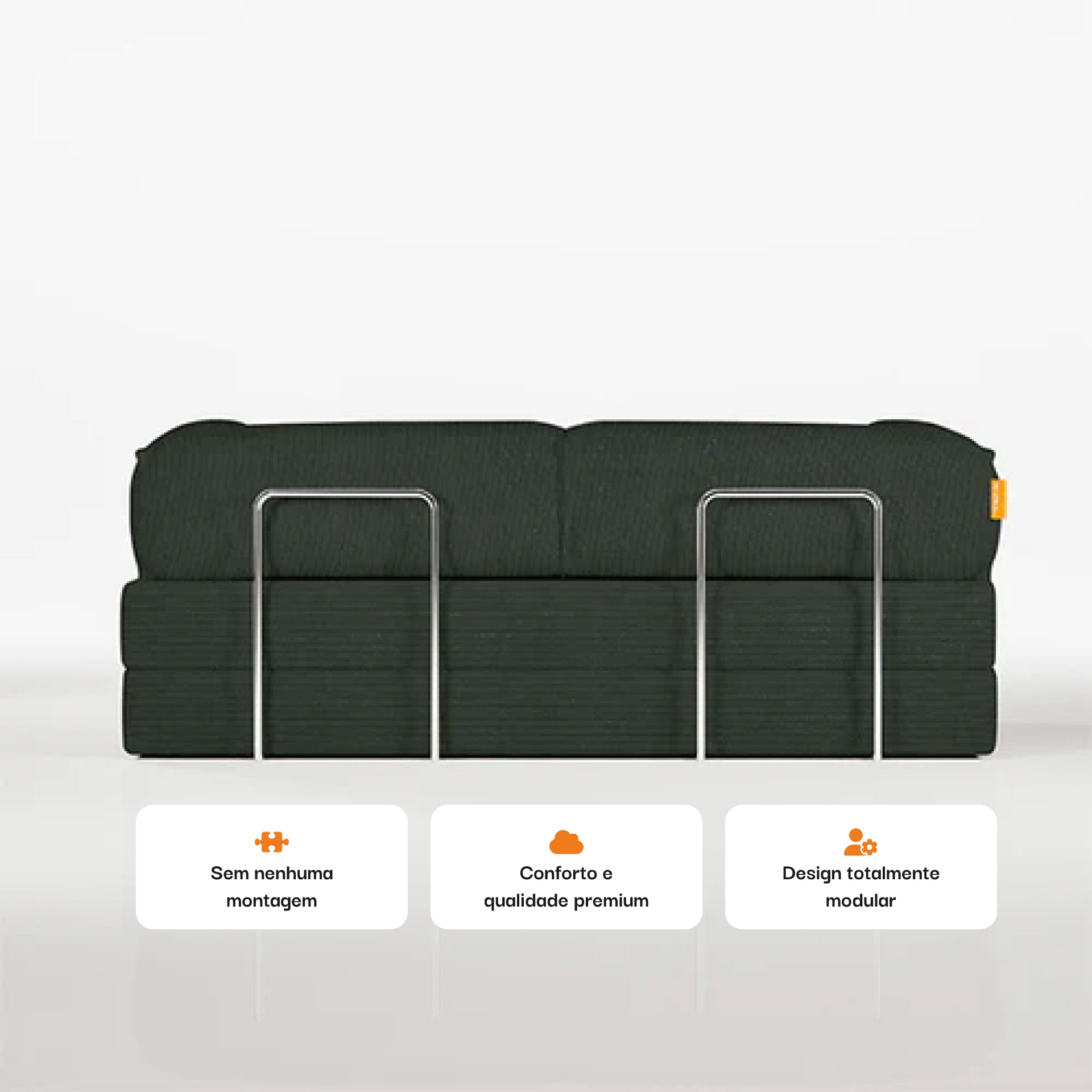 Sofá Cama Bloom Tecido Boucle Verde Musgo - Sofá na Caixa