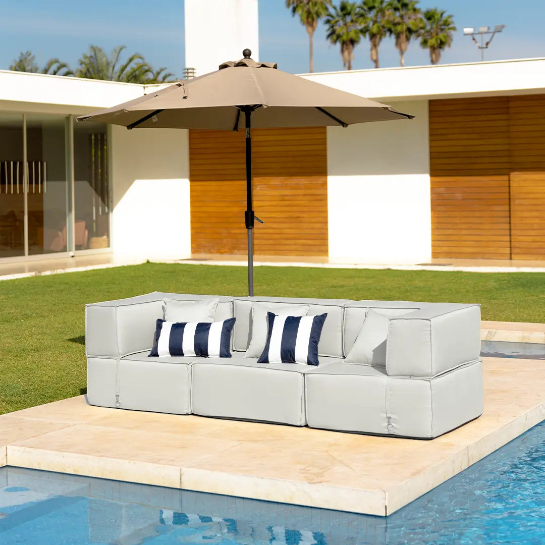 Lounge Zimma com 3 Módulos Cinza