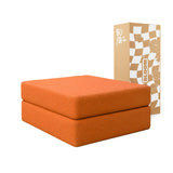 Chaise / Apoio de pé Sofá Cama Bloom Tecido Boucle Laranja - Sofá na Caixa