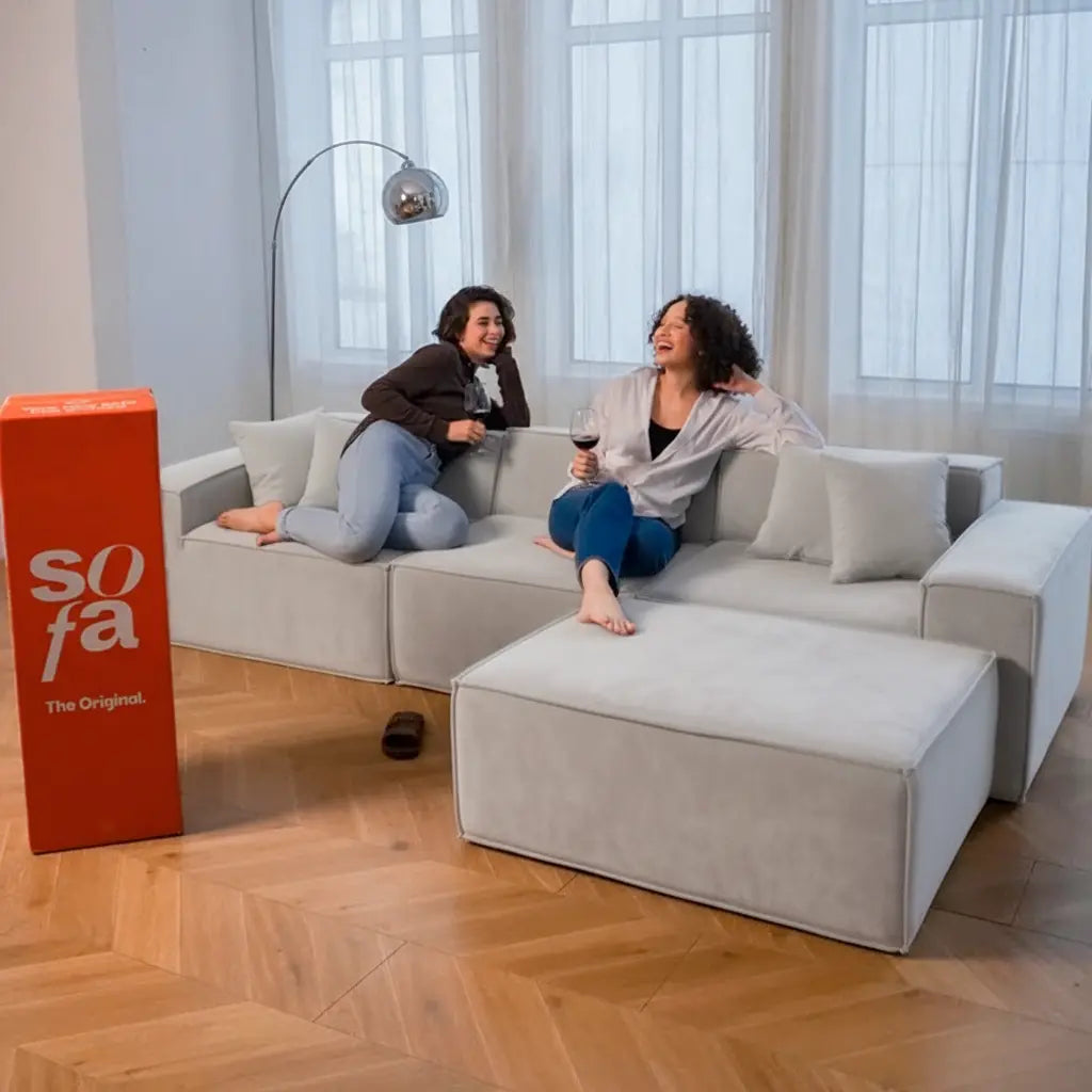 Sofá Modular Pelion 3 Lugares com 1 Chaise - Cinza