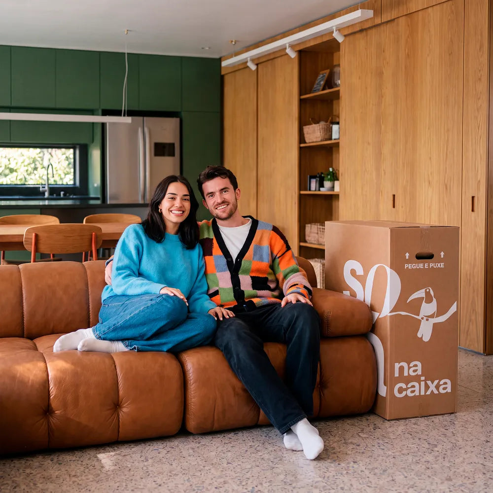 Sofá na Caixa Gummy 3 lugares em Boucle com 1 Apoios de pé - Courino