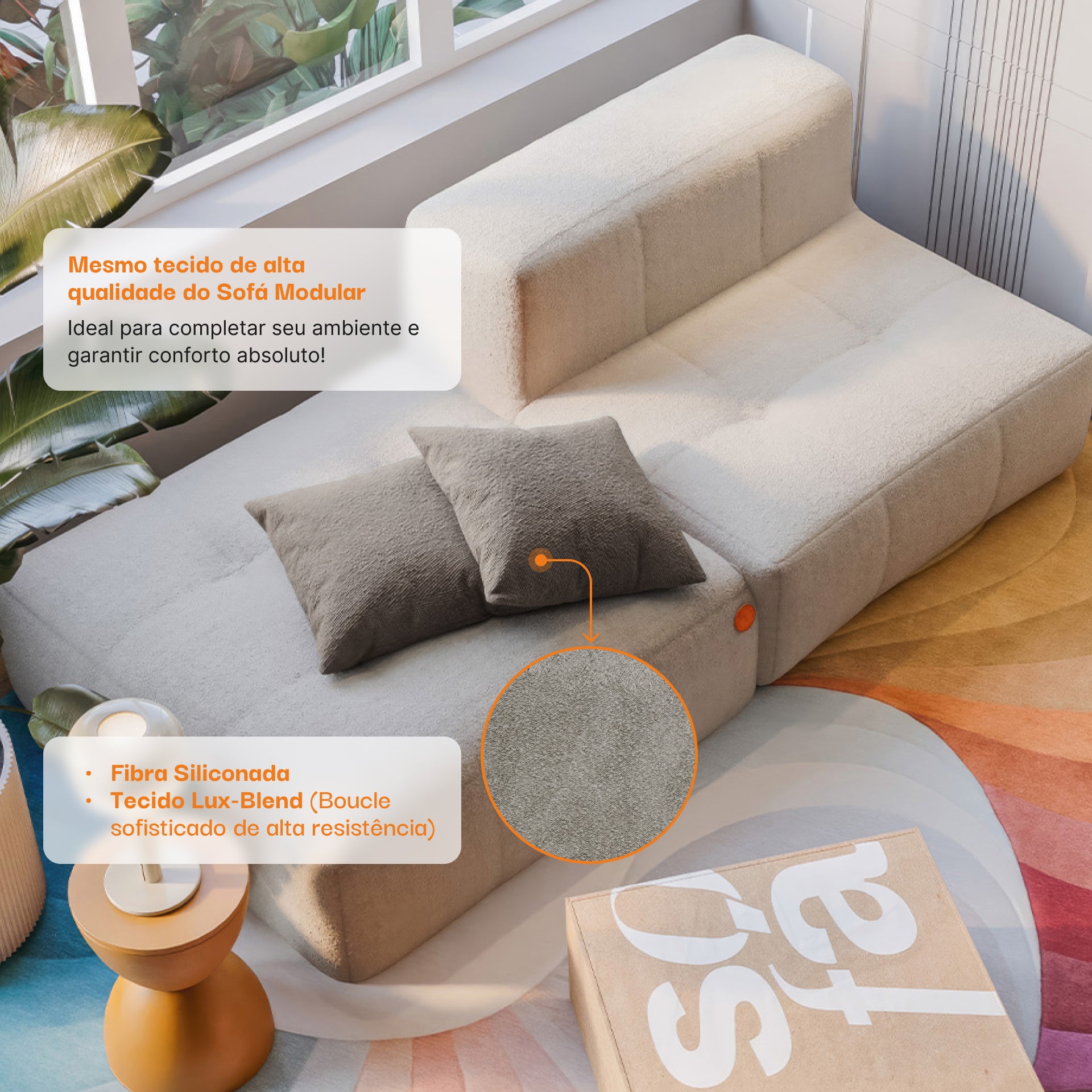 Kit 2 Almofada Tecido Bouclé - Cor Cinza- 45x45cm