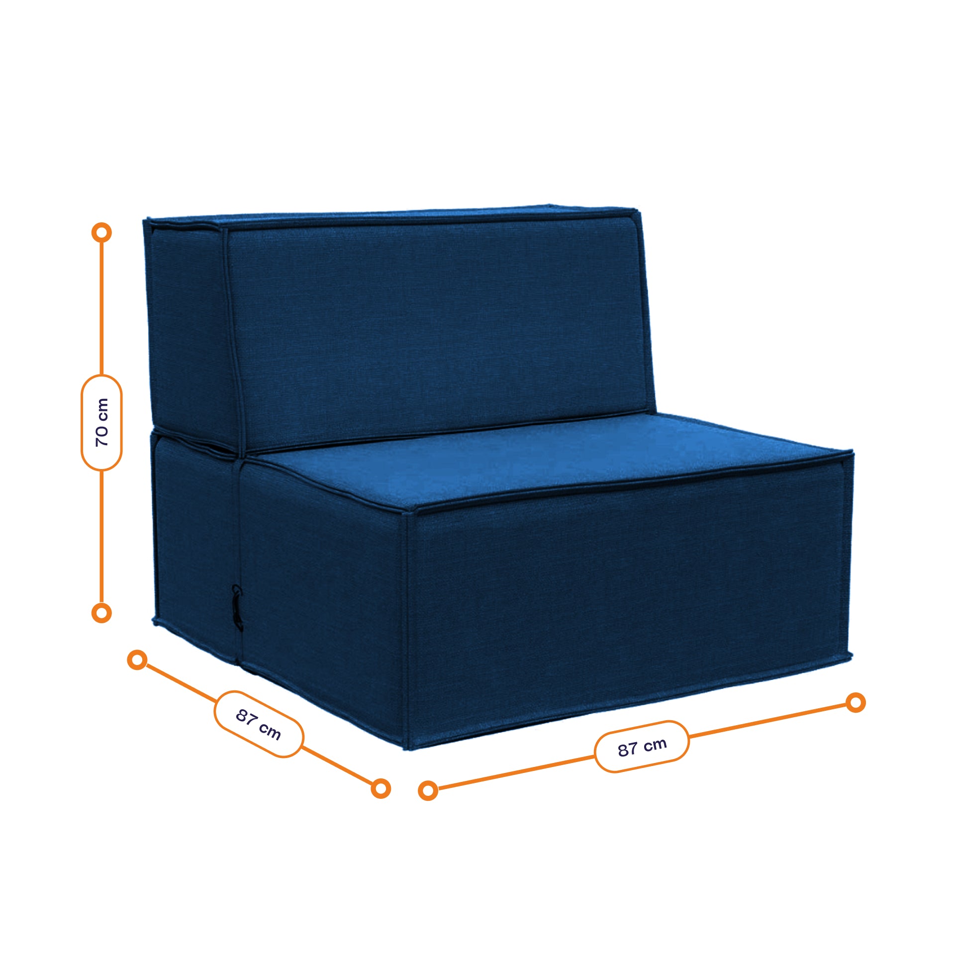 Lounge Zimma com 3 Módulos Azul