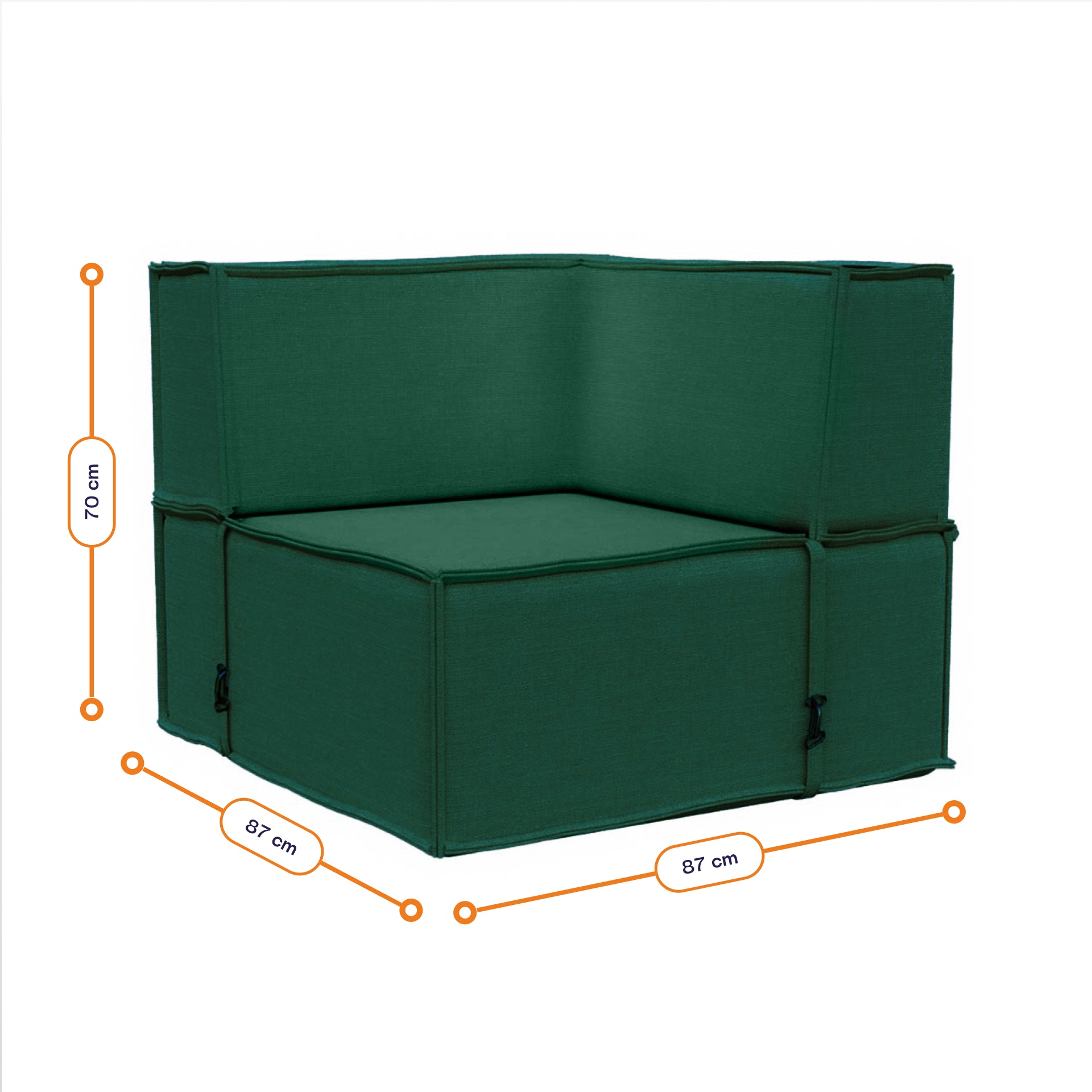 Sofá Lounge Zimma Verde com 2 Módulos