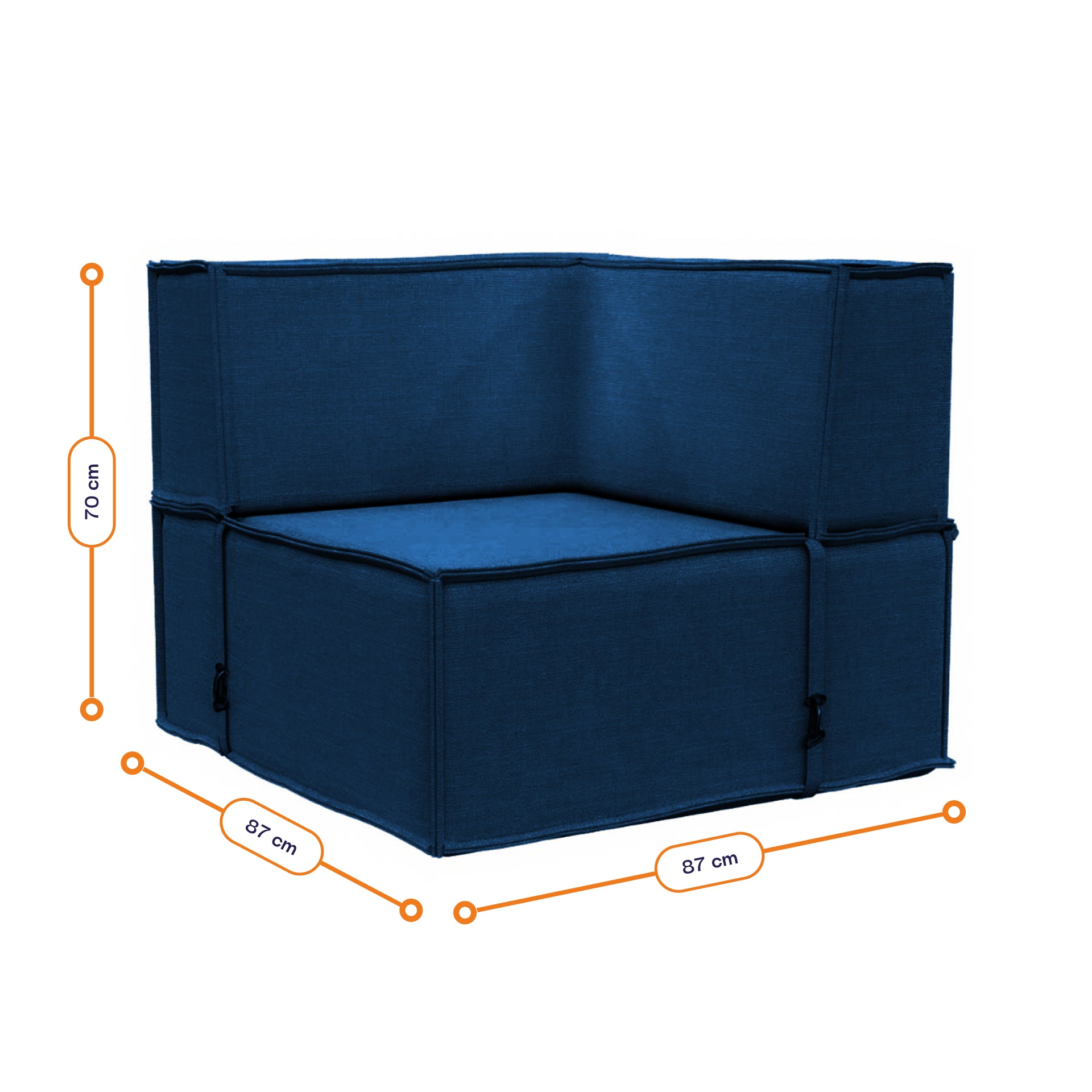 Sofá Lounge Zimma Azul com 2 Módulos