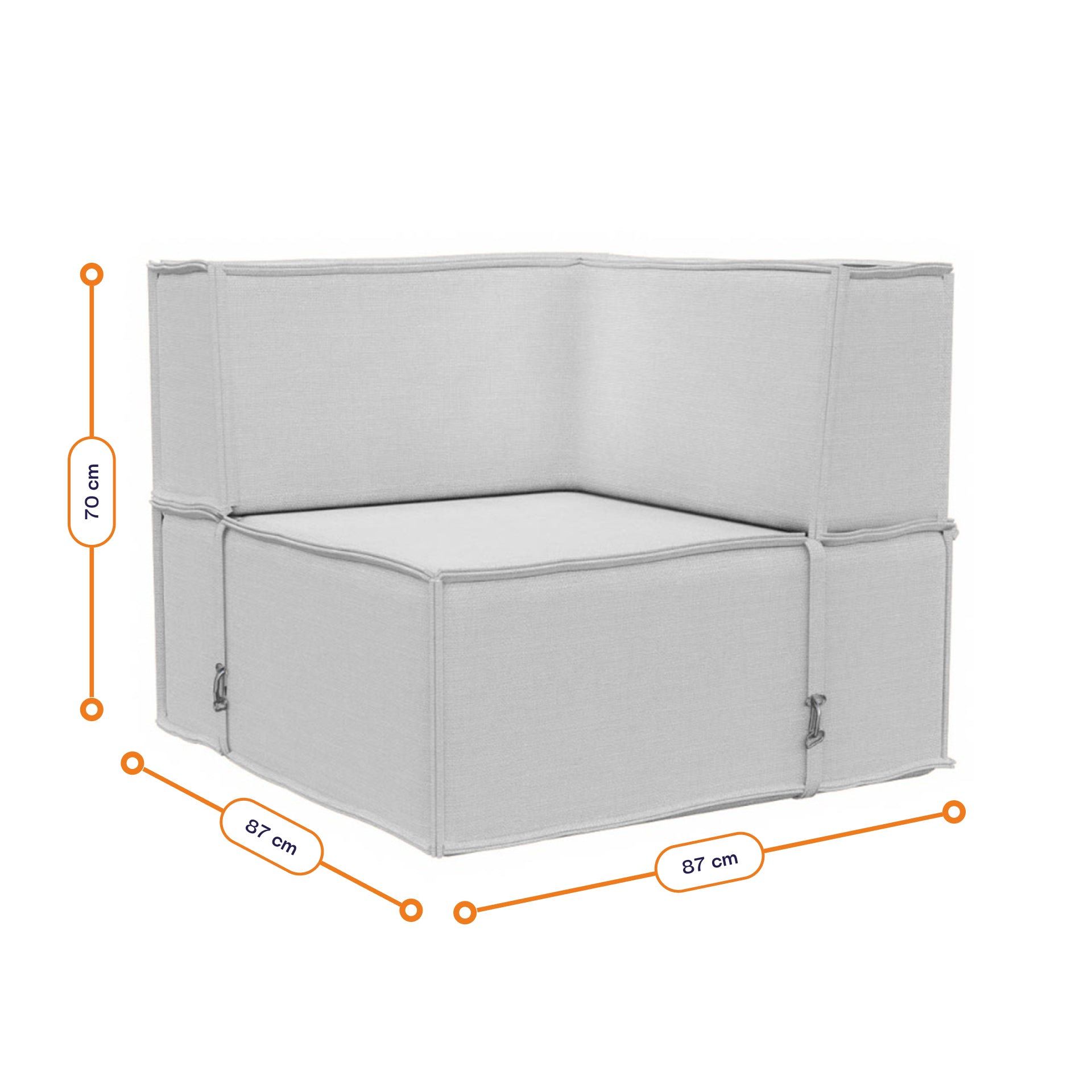 Sofá Lounge Zimma Cinza com 2 Módulos