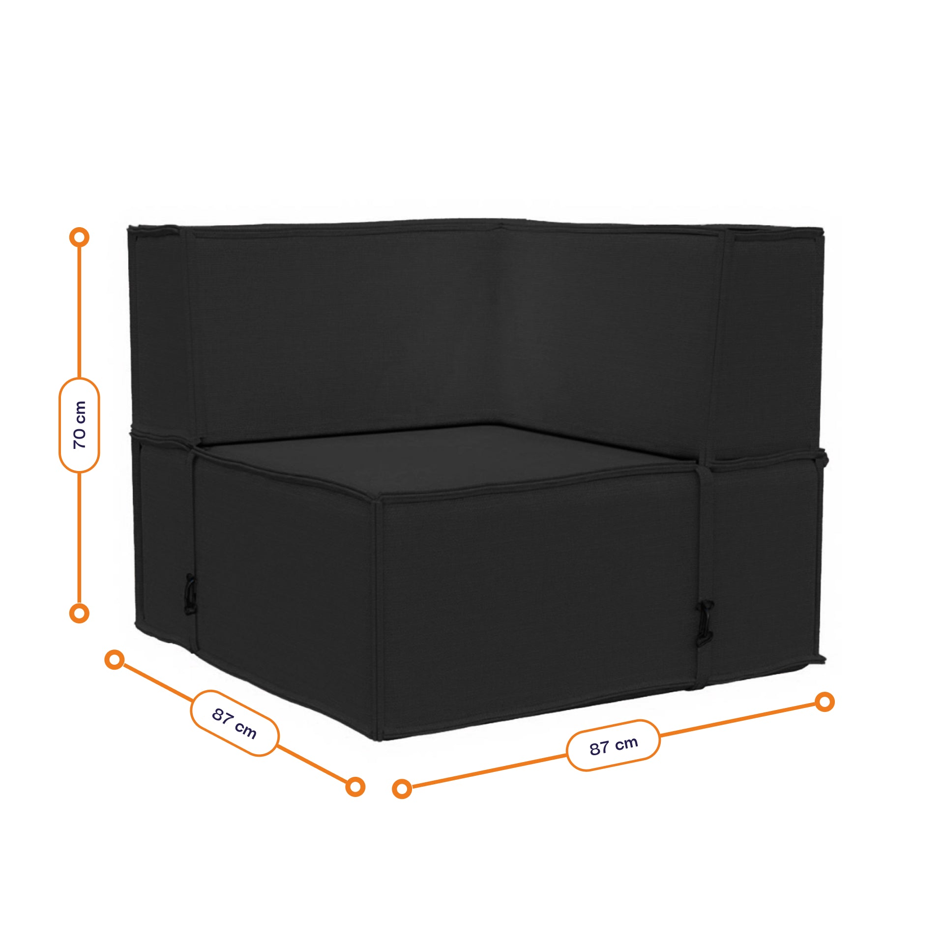 Lounge Zimma com 4 Módulos Preto