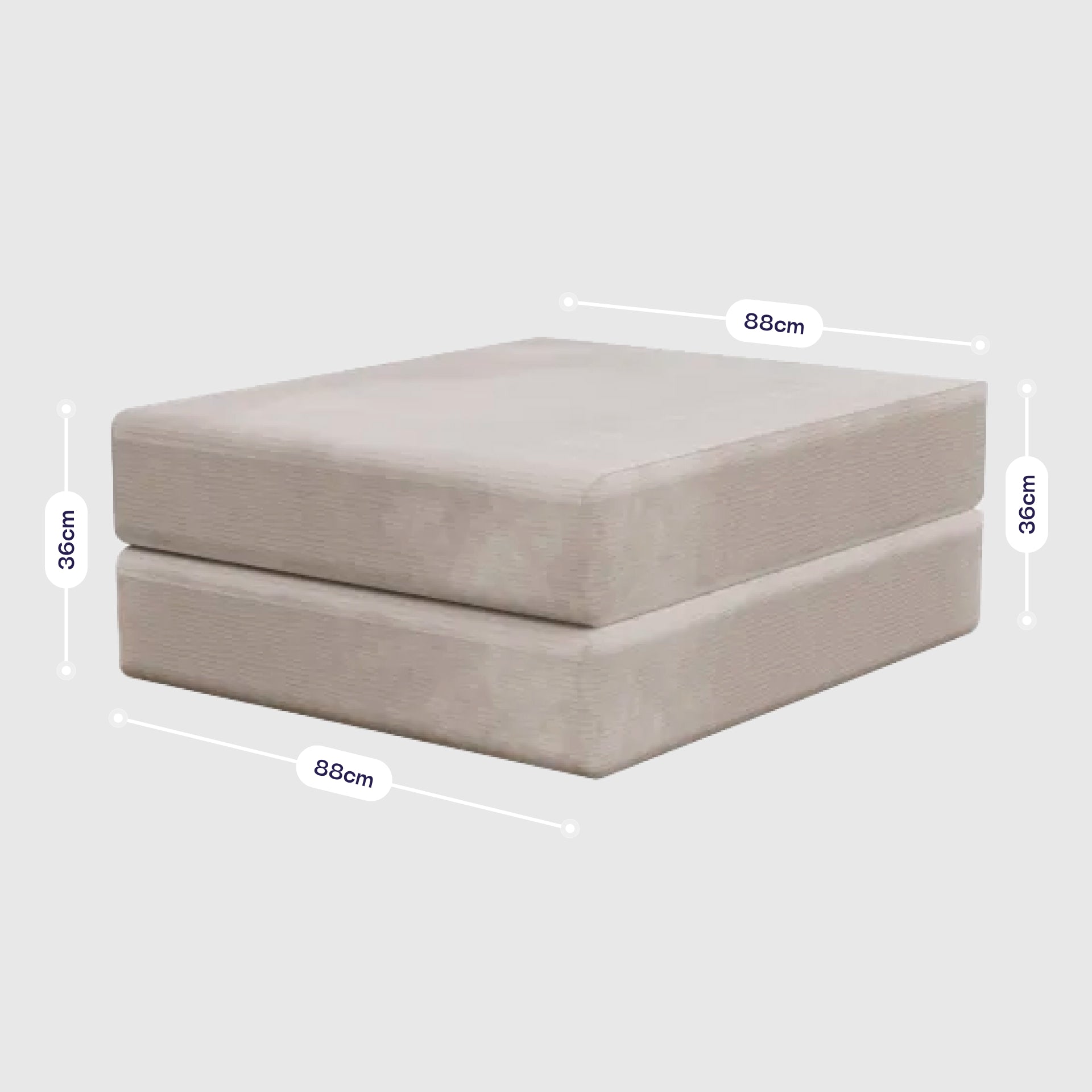 Chaise / Apoio de pé Sofá Cama Bloom Tecido Boucle Cinza