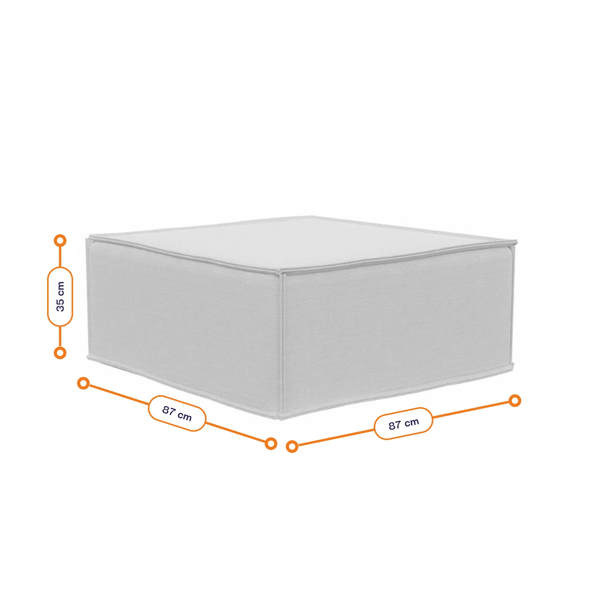 Lounge Zimma com 6 Módulos Cinza