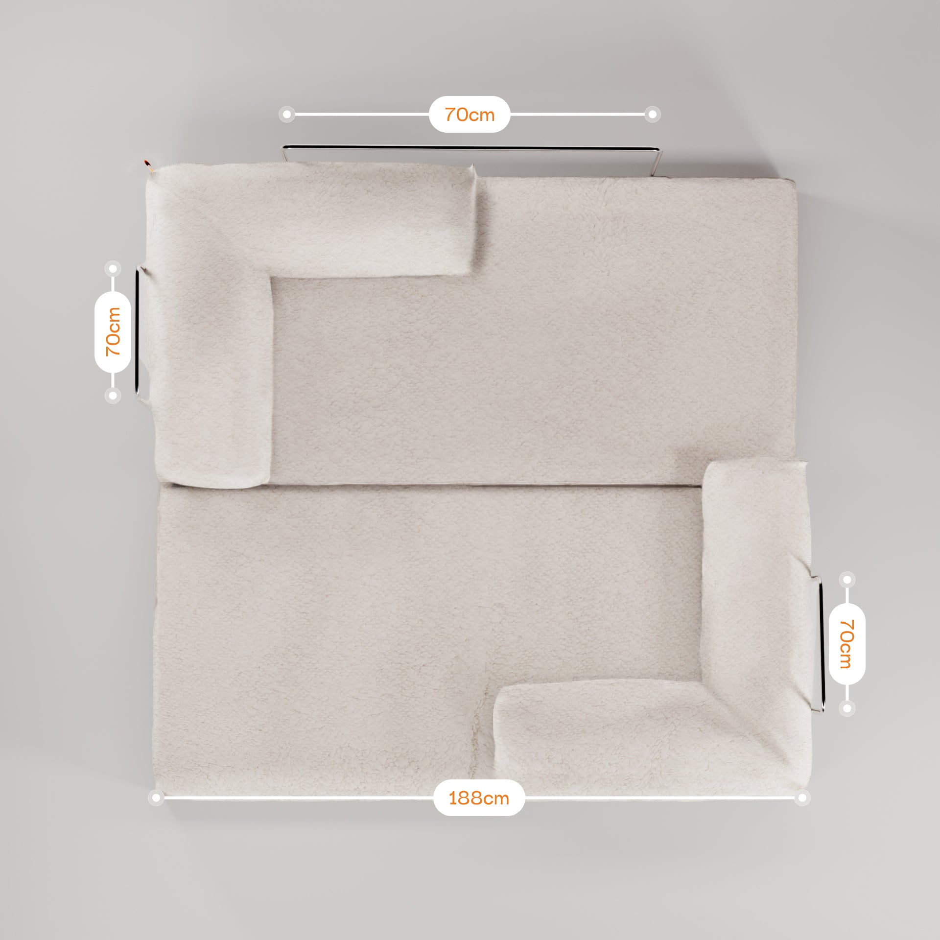 Sofá Cama Bloom Tecido Boucle Laranja - Sofá na Caixa