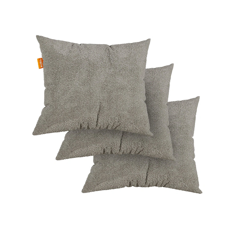 Kit 3 Almofadas Tecido Bouclé - Cor Cinza - 45x45cm - Sofá na Caixa